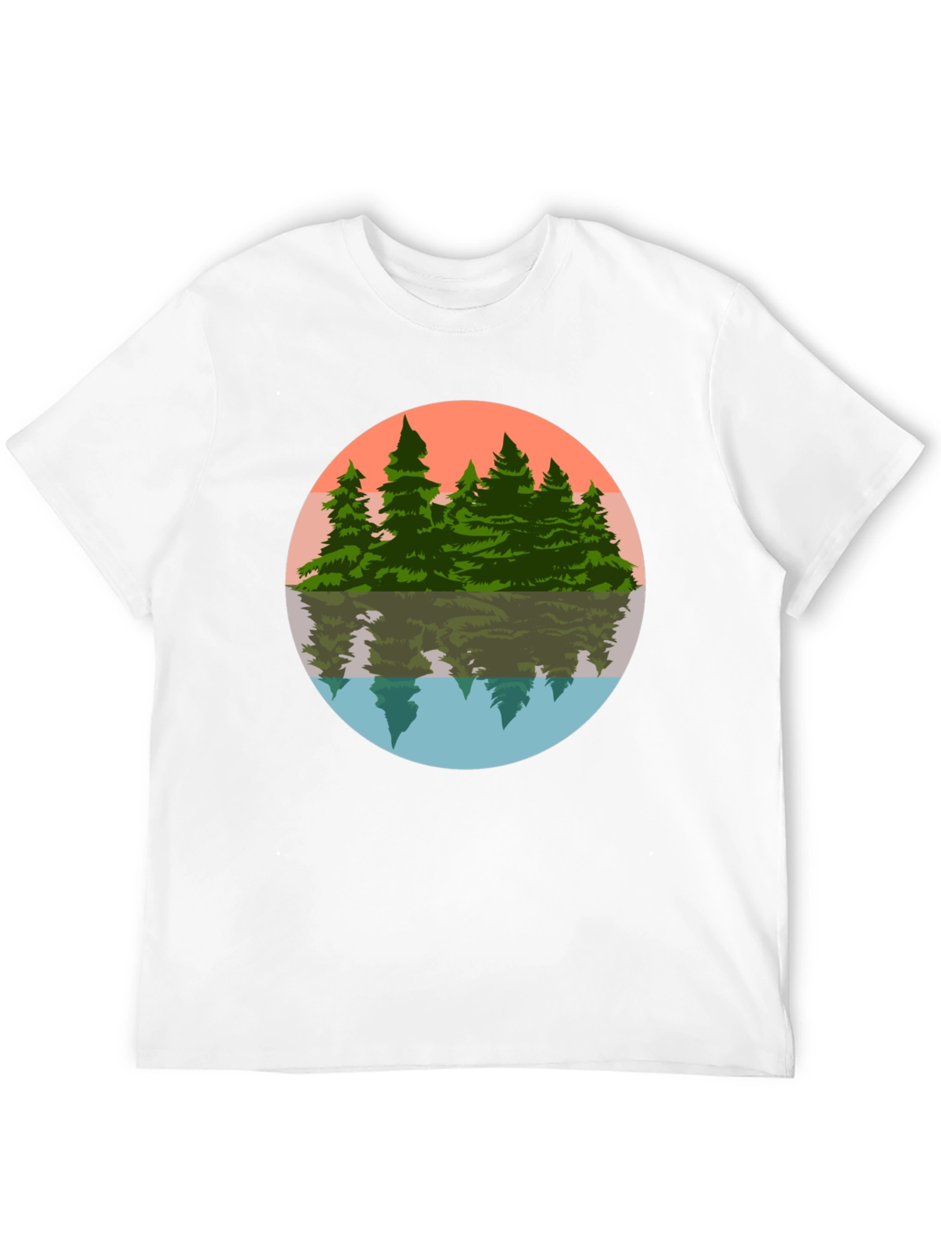 Camiseta Hombre Bosque Reflejo Círculo