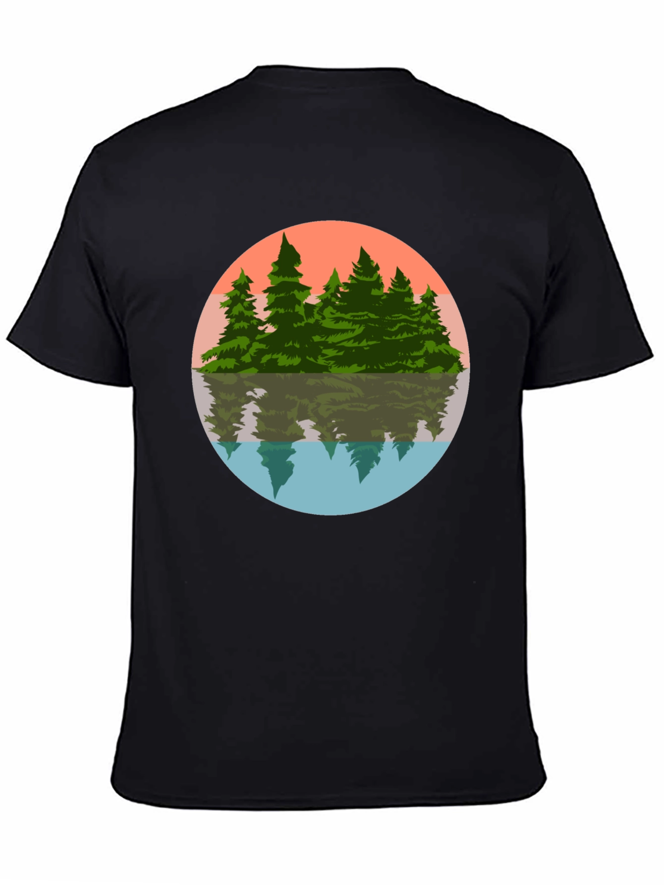 Camiseta Hombre Bosque Reflejo Círculo