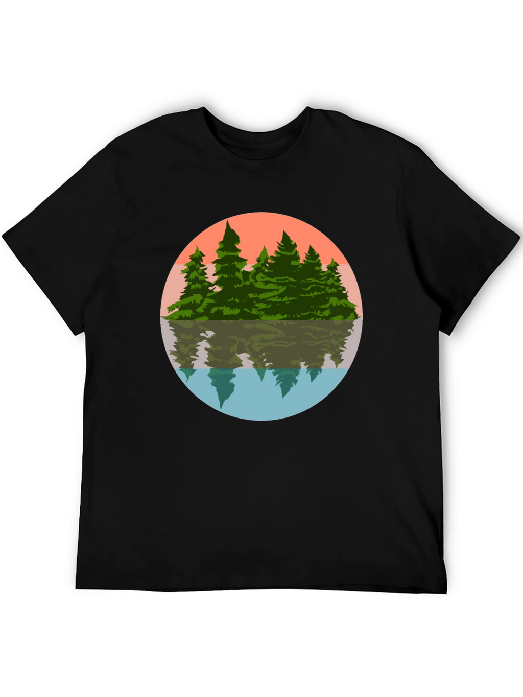 Camiseta Hombre Bosque Reflejo Círculo