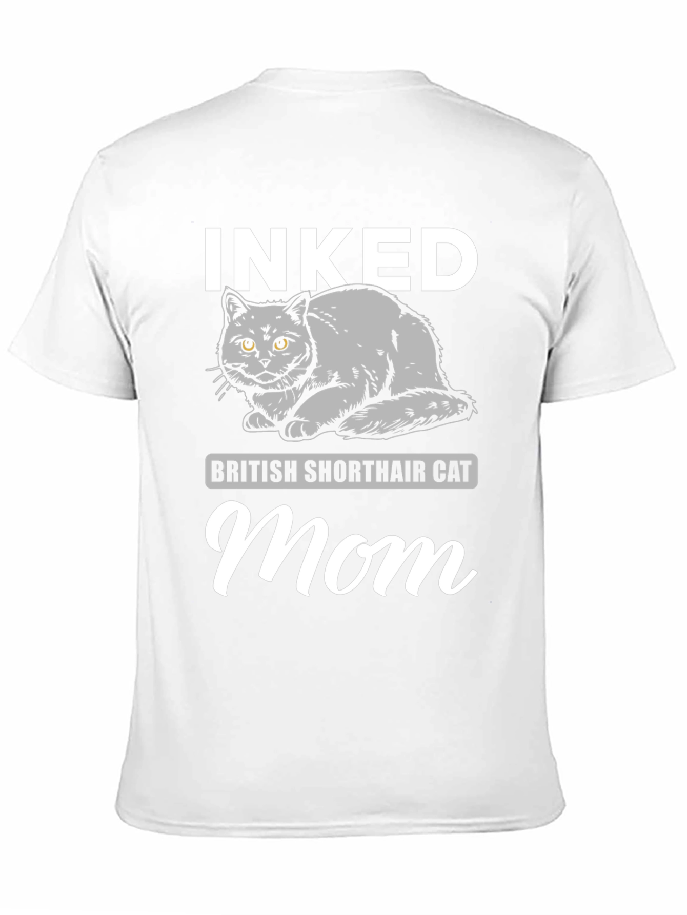 Camiseta Hombre Inked British Shorthair Cat Mom Negra