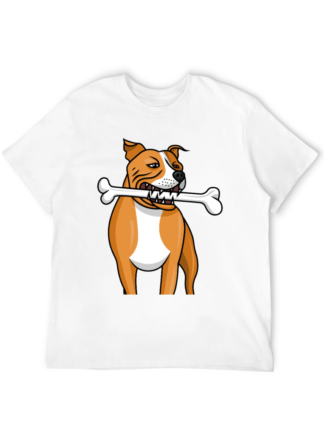 Camiseta Negra con Diseño de Perro Bulldog y Hueso