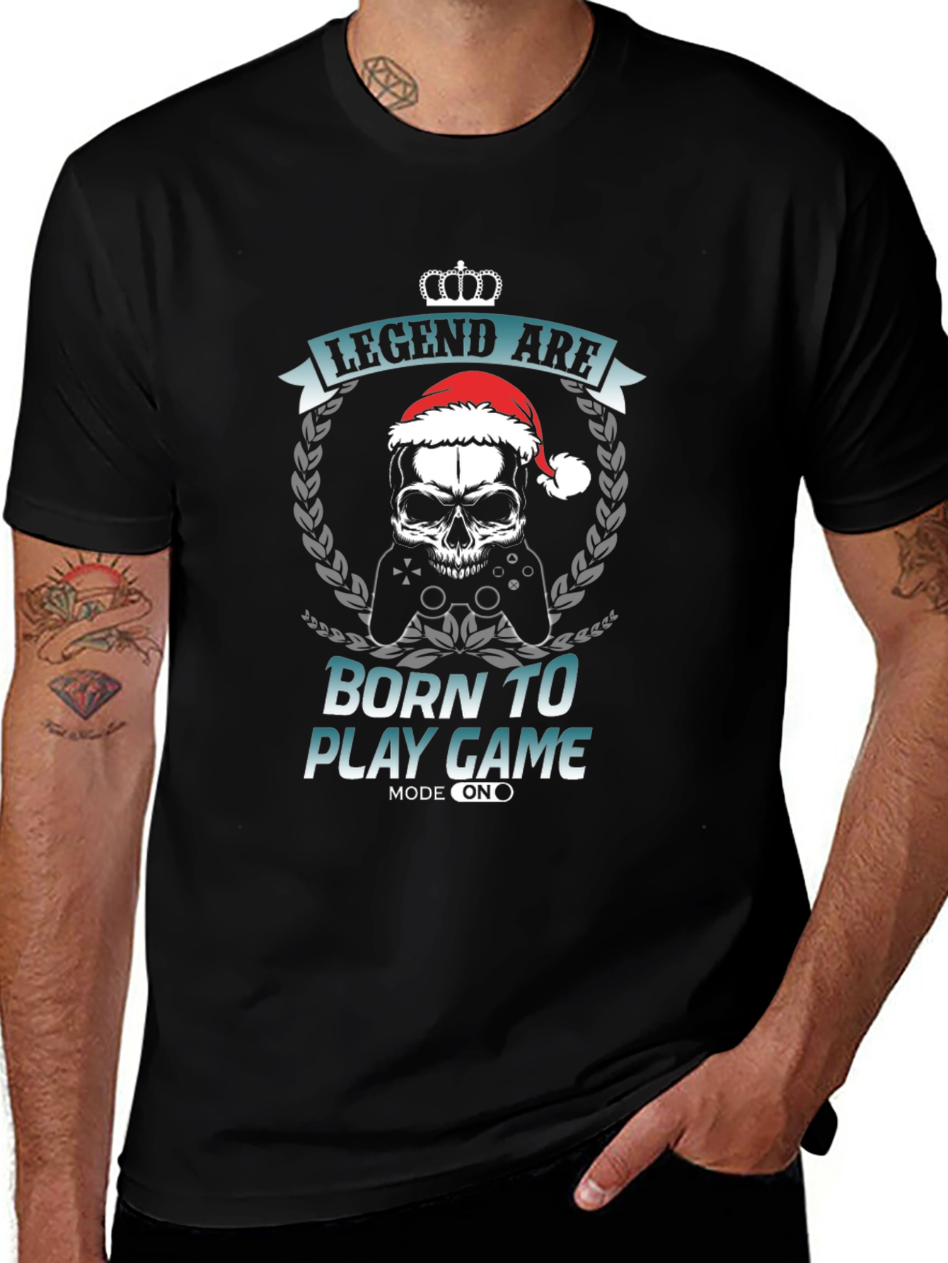 Camiseta Gamer Negra Leyenda Navideña