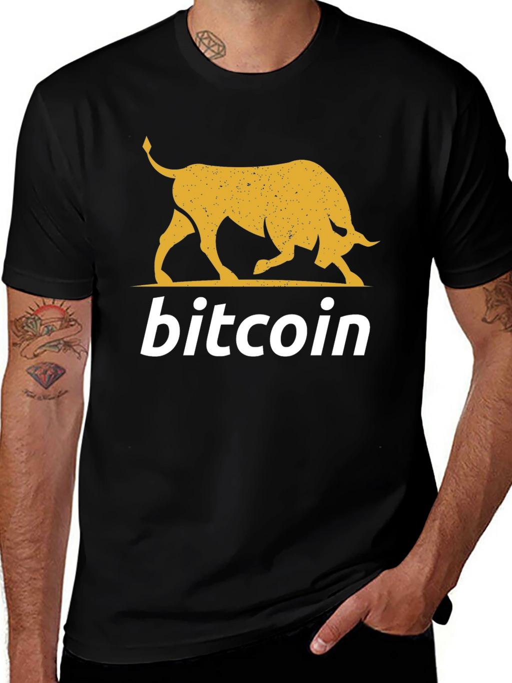 Camiseta Bitcoin Bull Black Crypto Moda