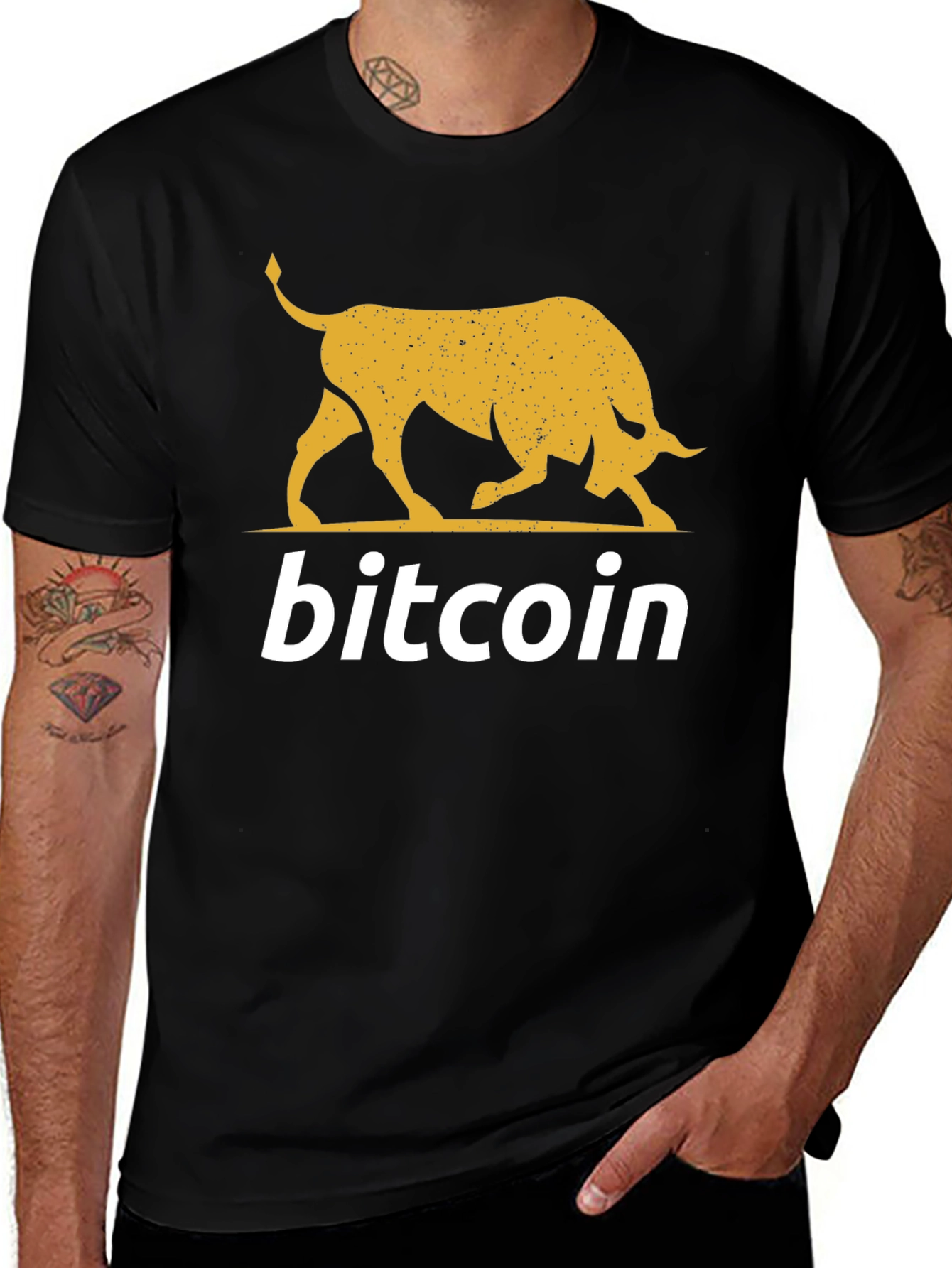 Camiseta Bitcoin Bull Black Crypto Moda