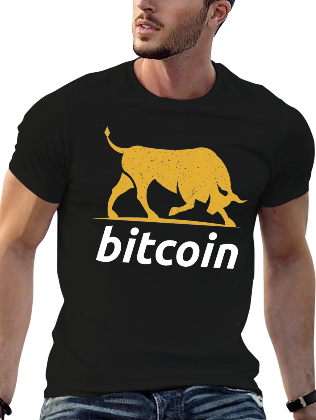 Camiseta Bitcoin Bull Black Crypto Moda
