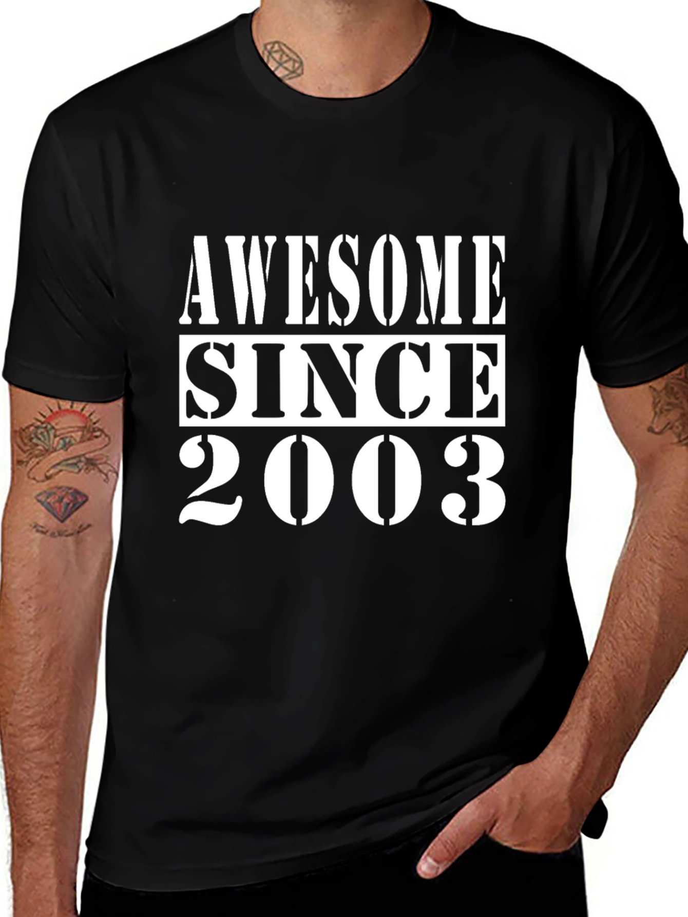 Camiseta Negra Awesome Since 2003