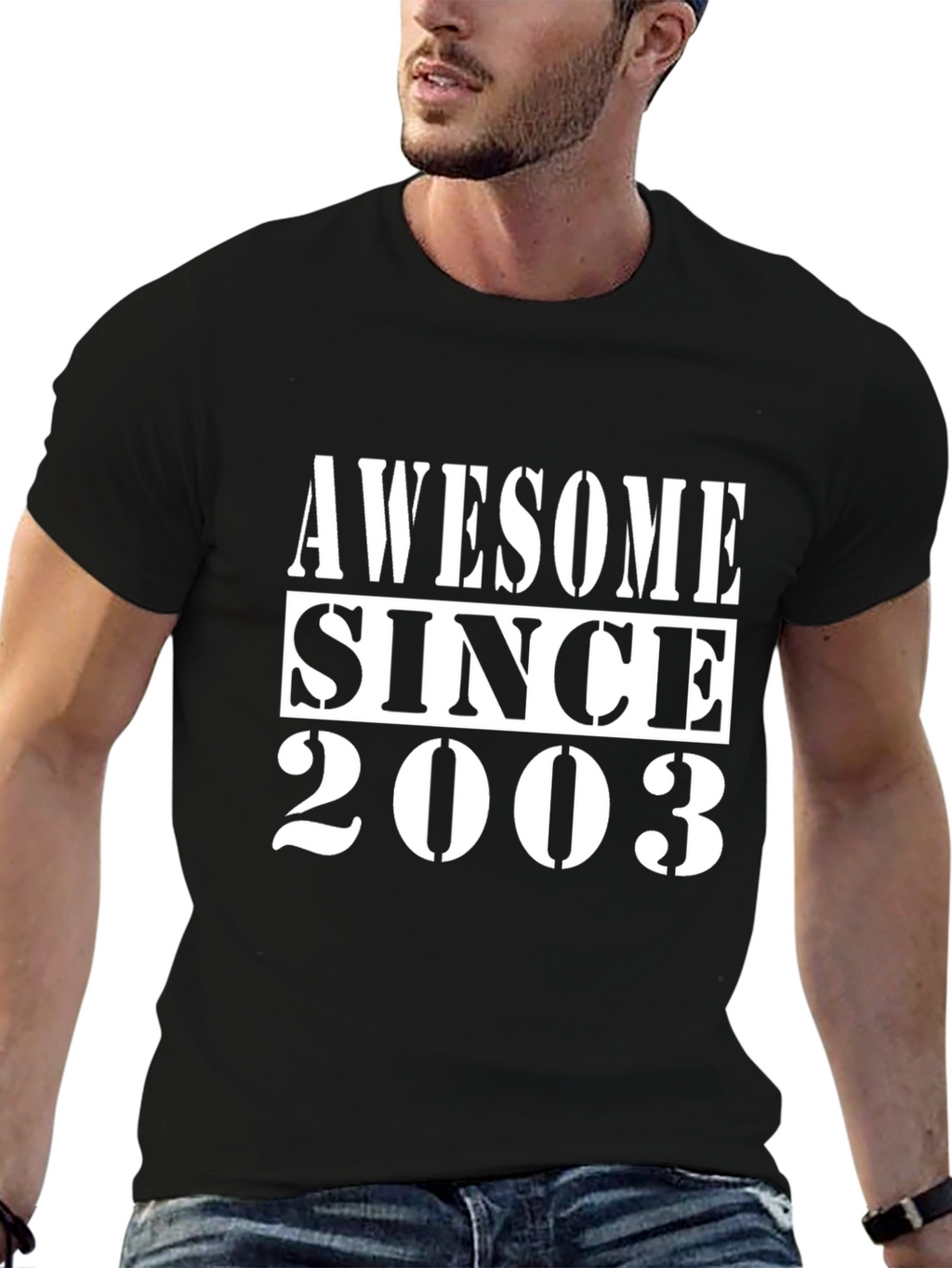 Camiseta Negra Awesome Since 2003