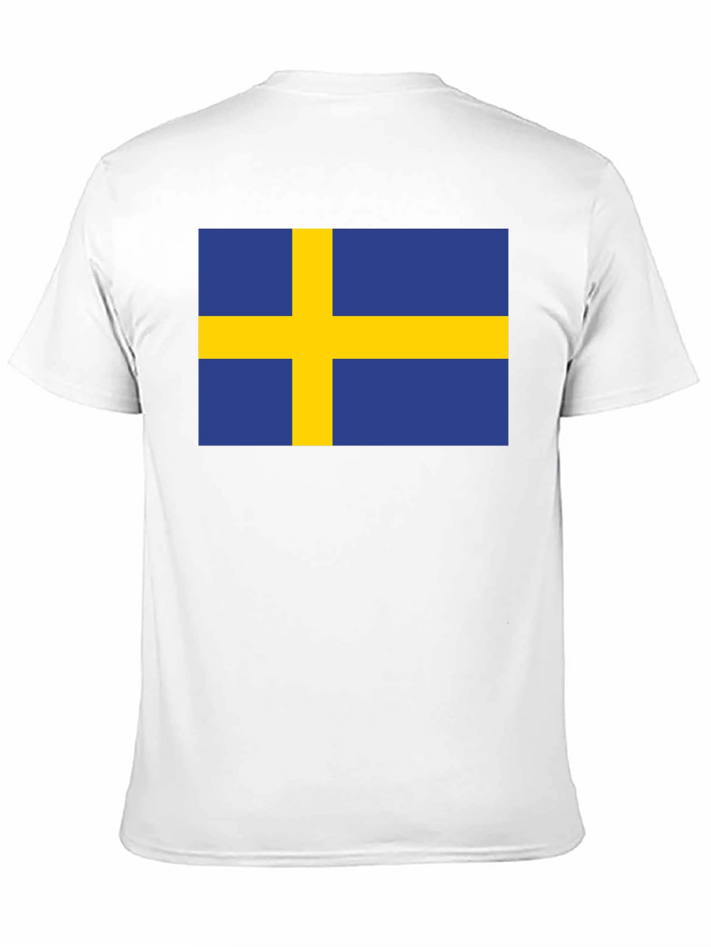 Camiseta Negra Bandera Suecia Estampada Hombre Casual