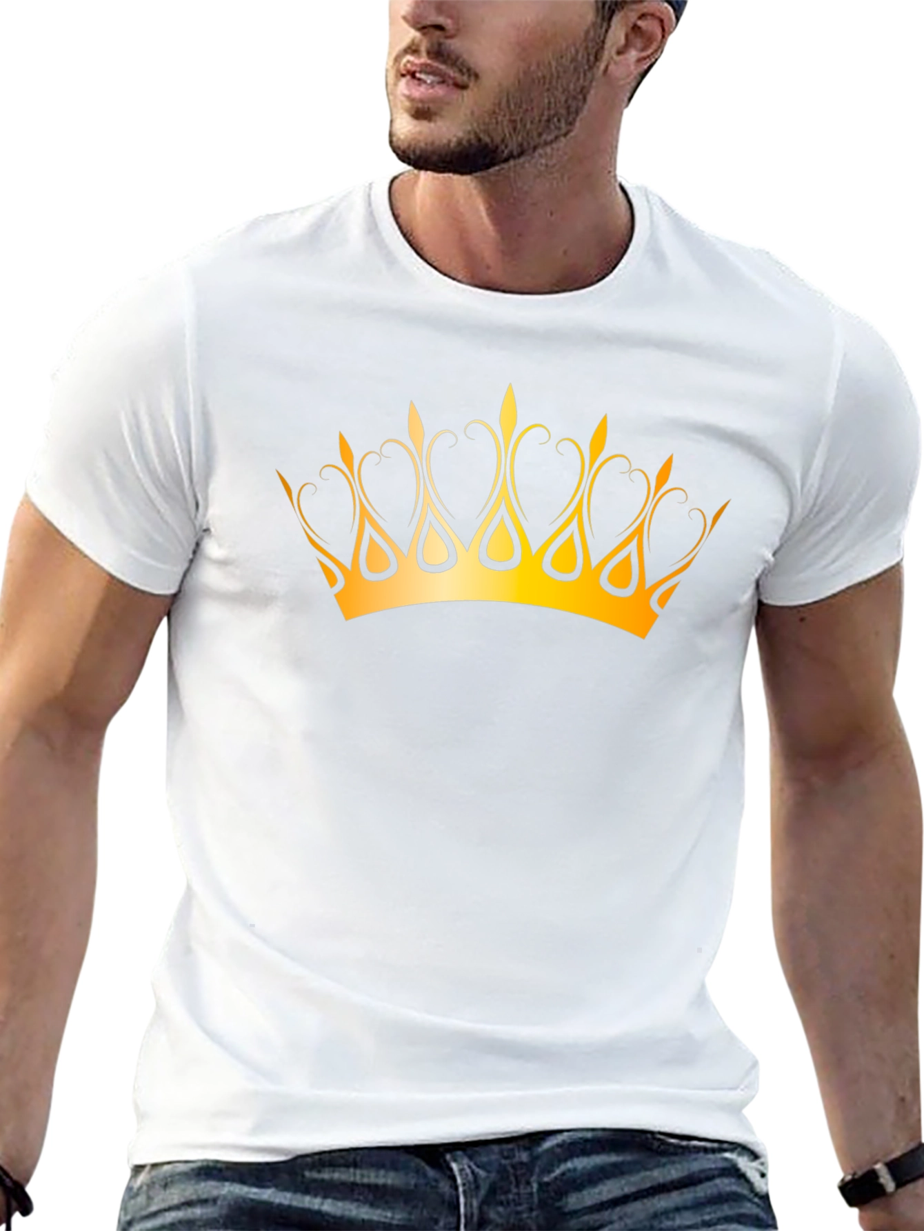 Camiseta Negra con Corona Dorada - Estilo Majestuoso