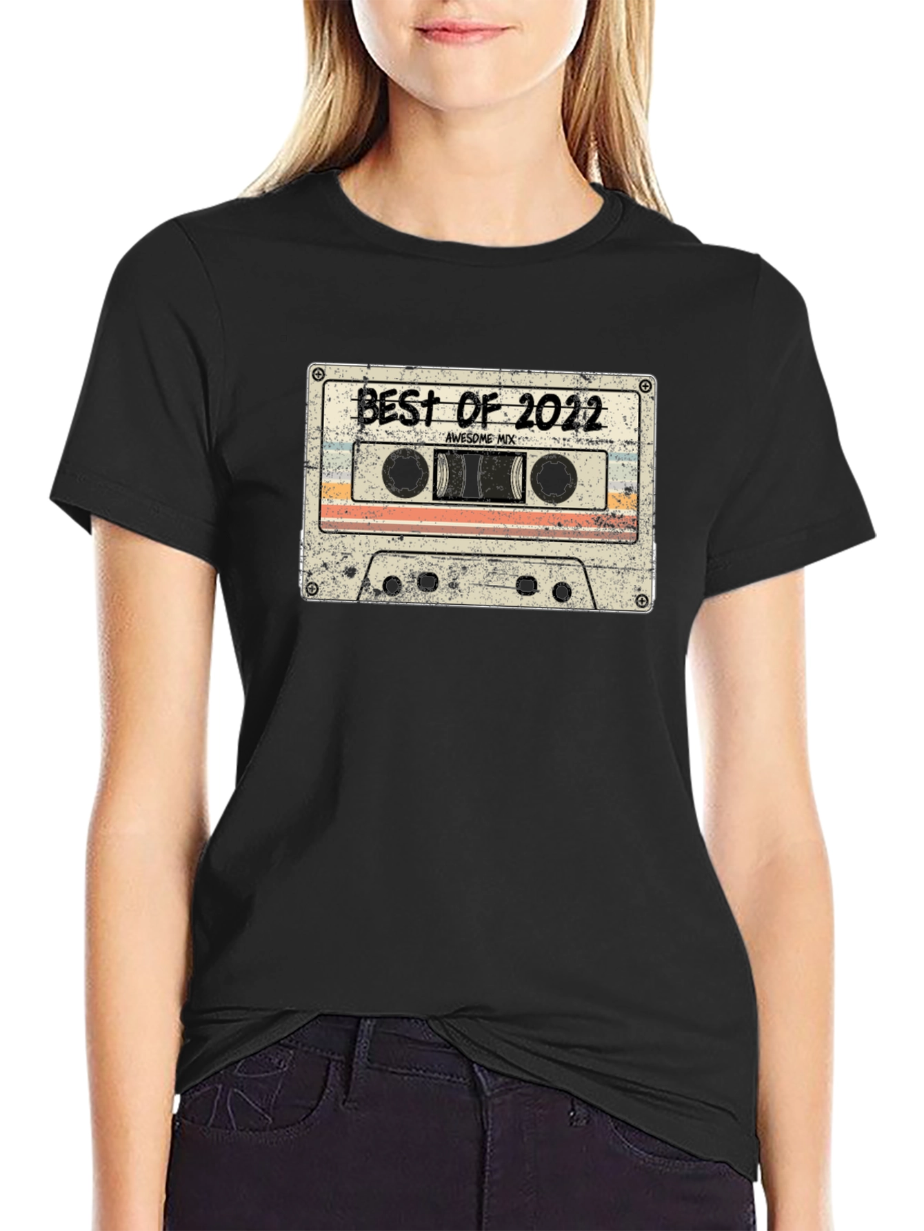 Camiseta Negra Best of 2022 Estilo Retro