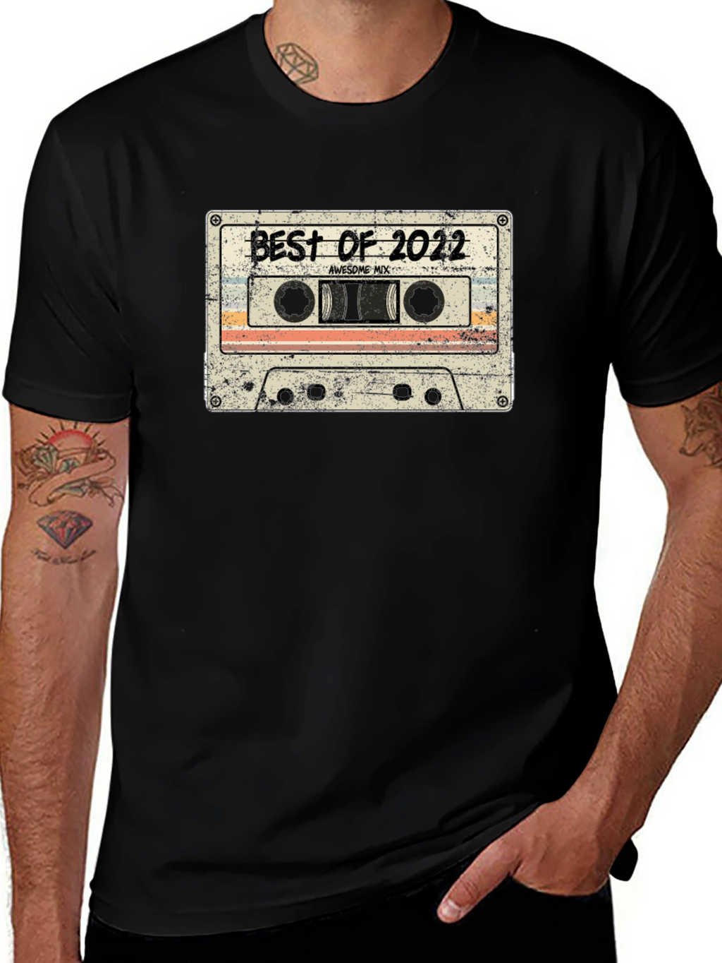 Camiseta Negra Best of 2022 Estilo Retro