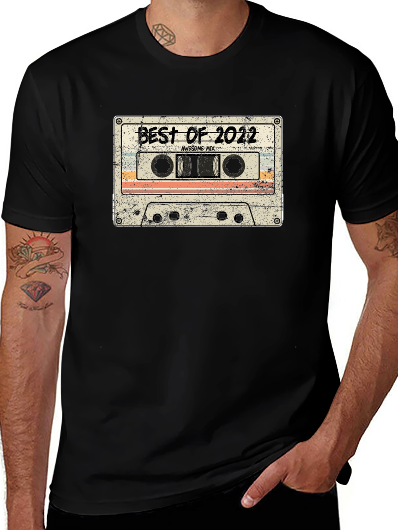 Camiseta Negra Best of 2022 Estilo Retro
