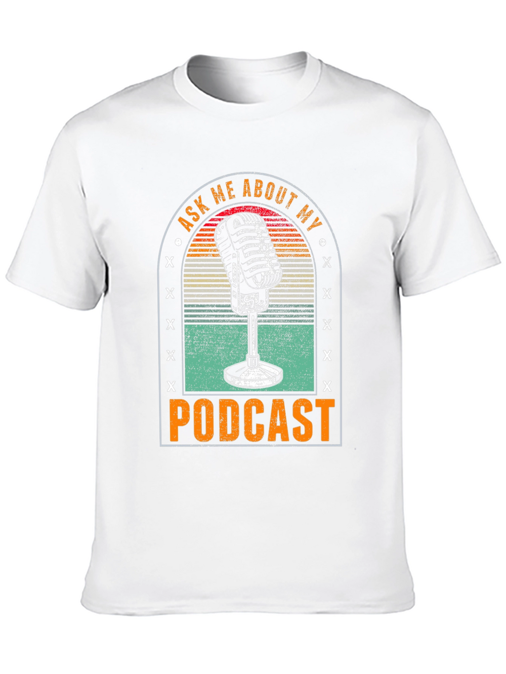 Camiseta Negra con Diseño de Micrófono Podcast