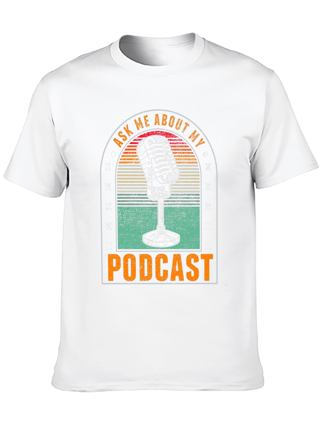Camiseta Negra con Diseño de Micrófono Podcast
