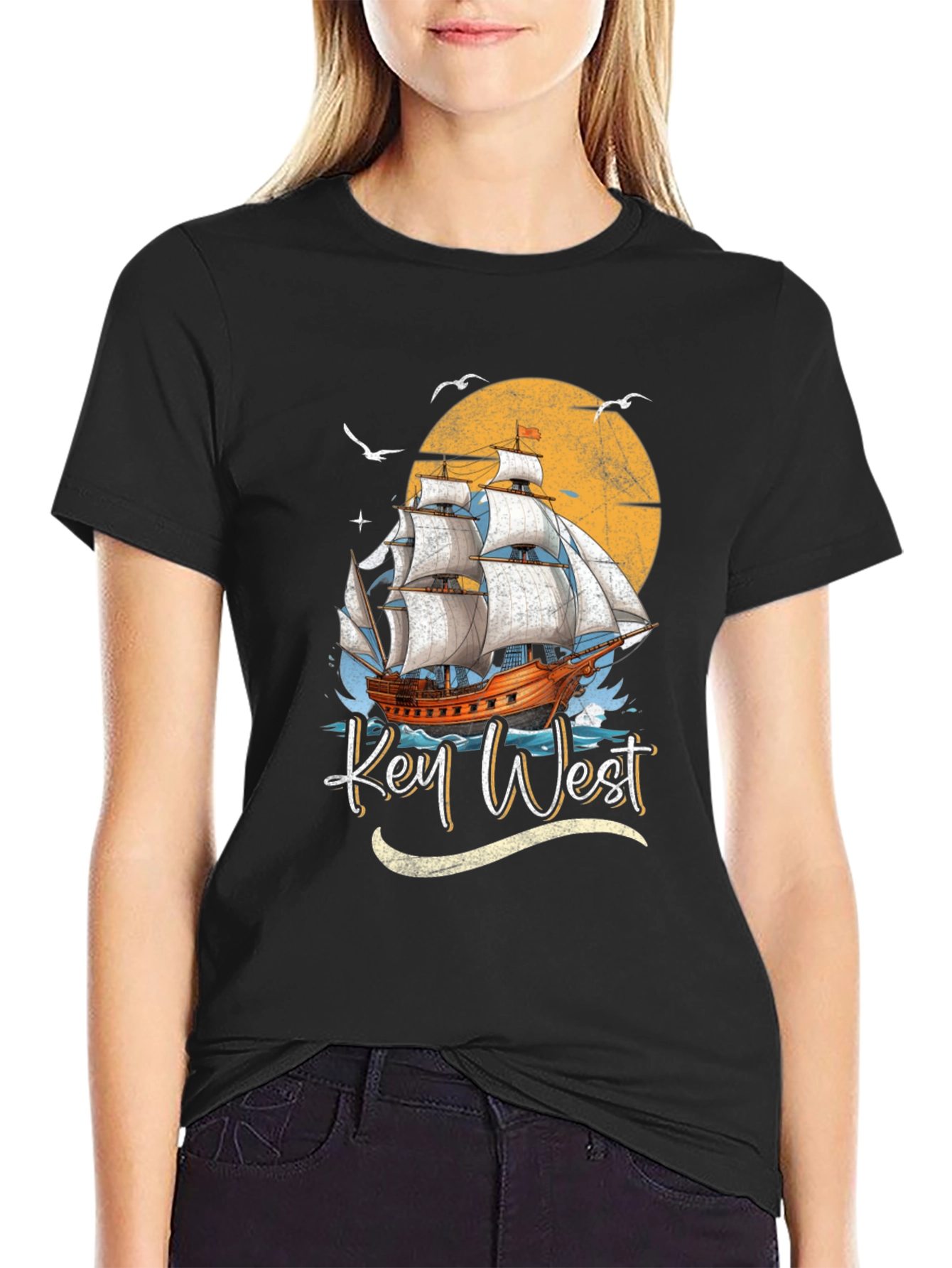 Camiseta Key West Barco Vintage