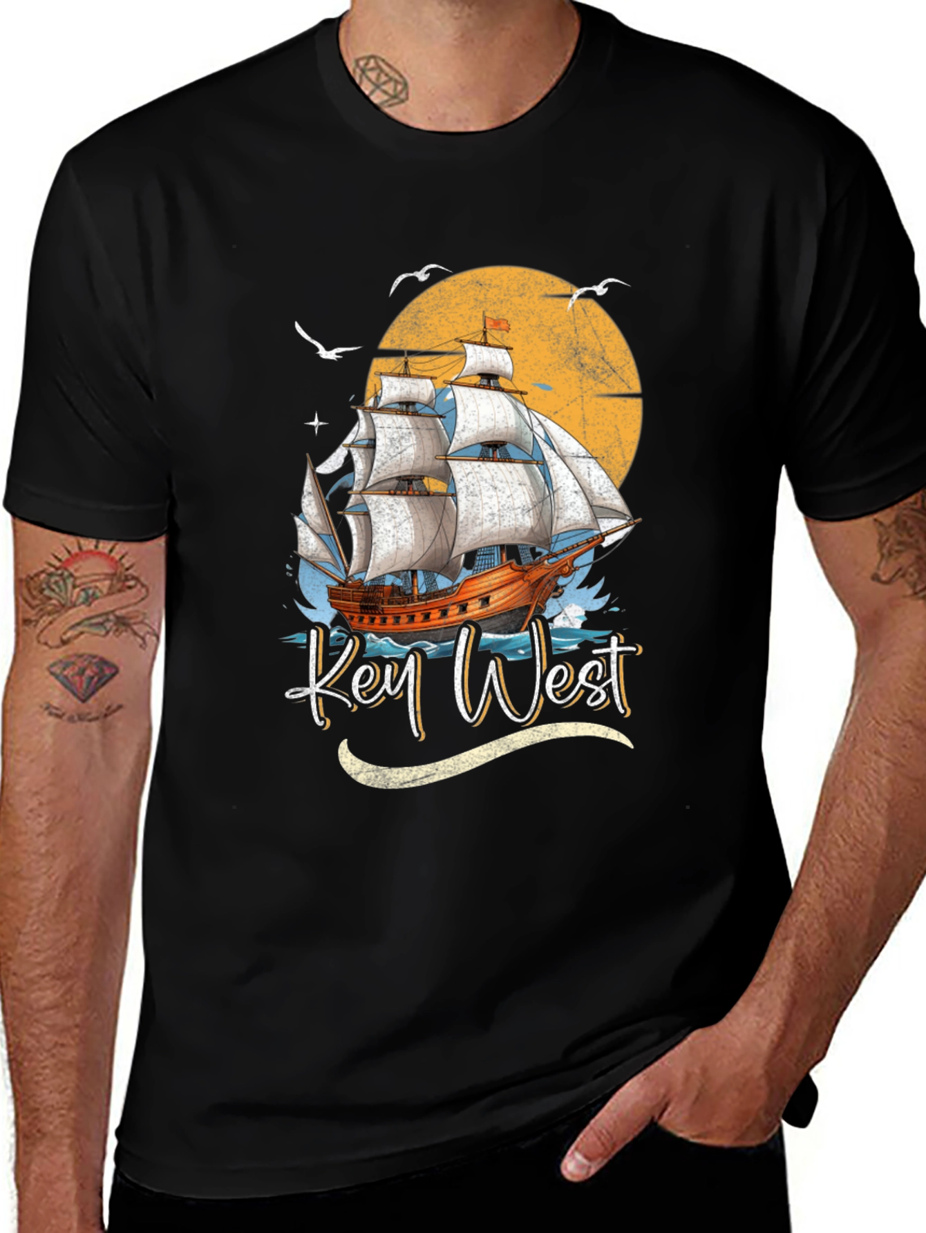 Camiseta Key West Barco Vintage
