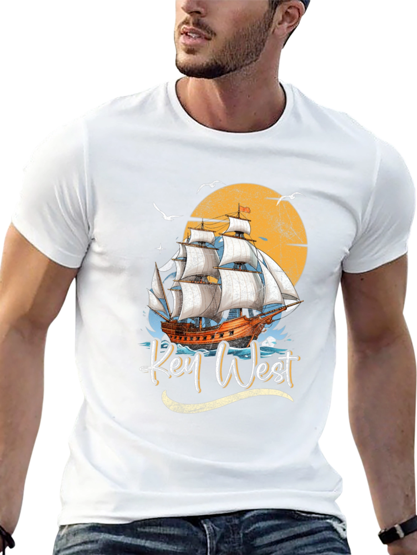 Camiseta Key West Barco Vintage