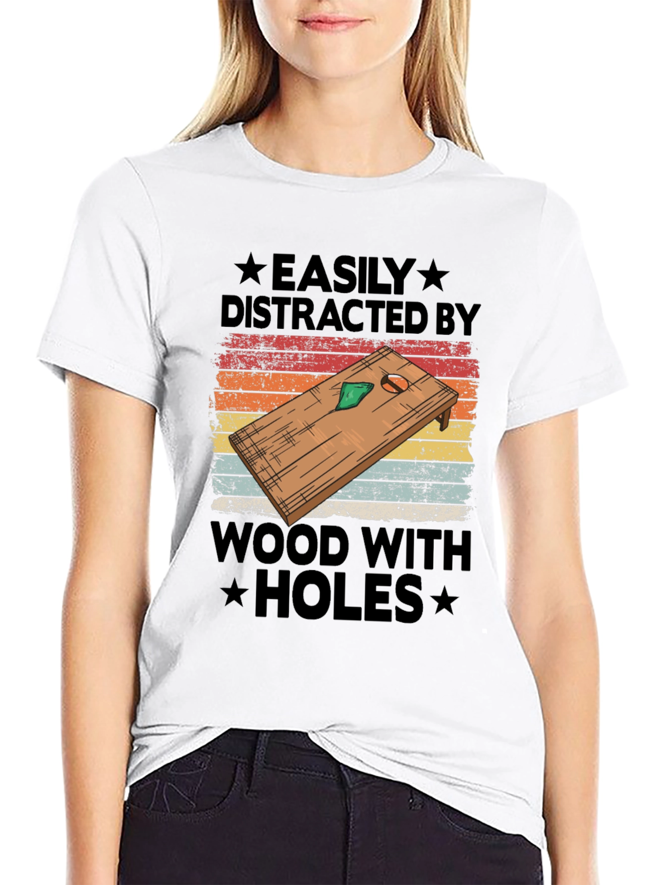 Camiseta Gráfica: Distraído Fácilmente por Agujeros