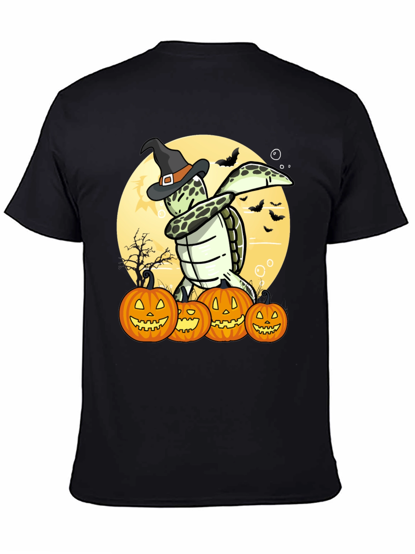 Camiseta Halloween Tortuga Bruja Calabazas