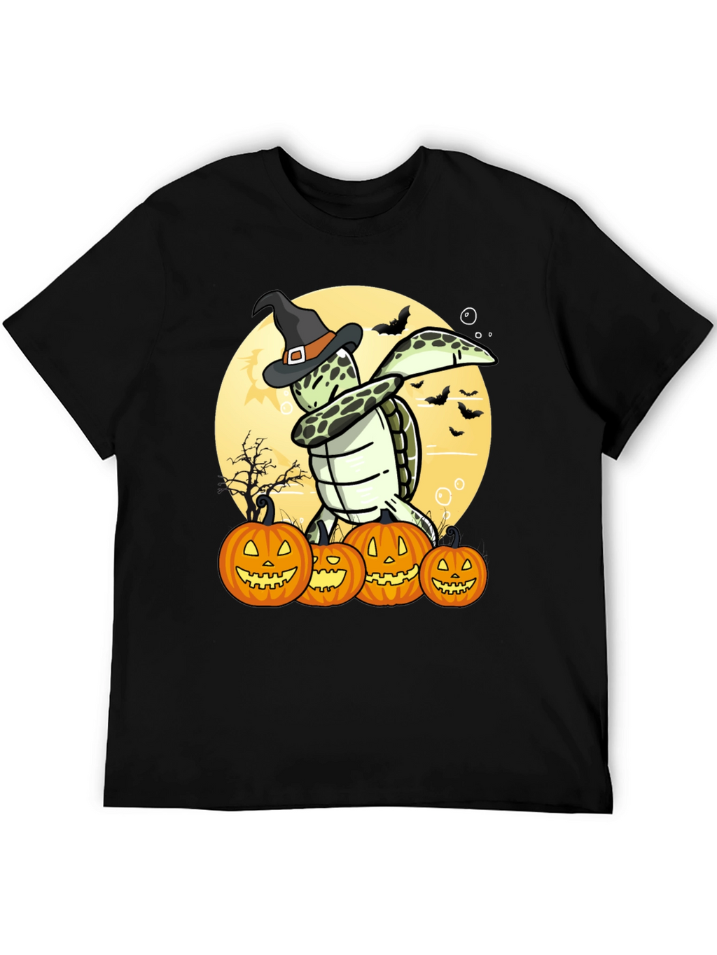 Camiseta Halloween Tortuga Bruja Calabazas