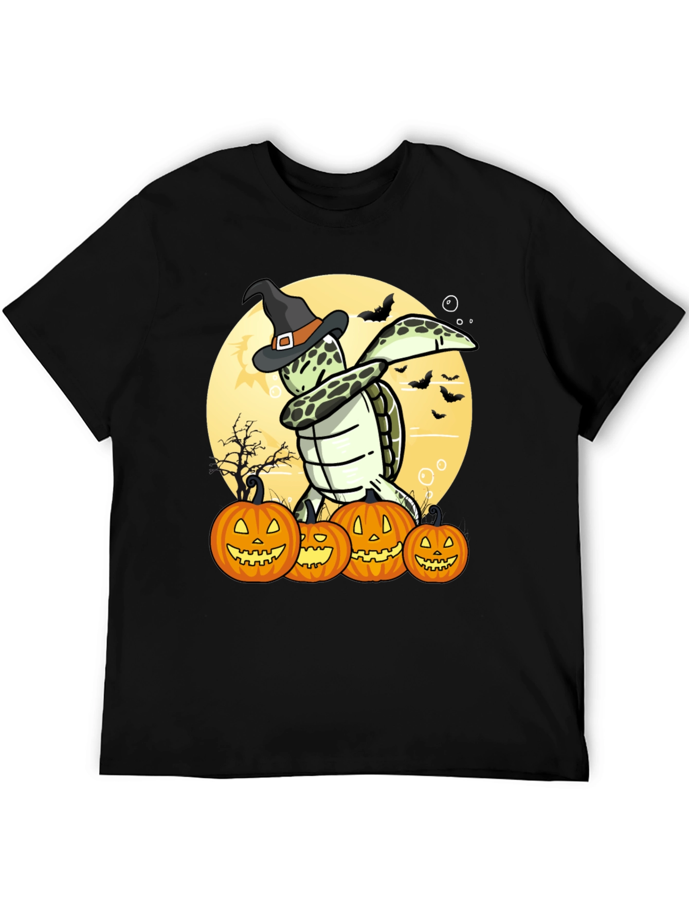 Camiseta Halloween Tortuga Bruja Calabazas