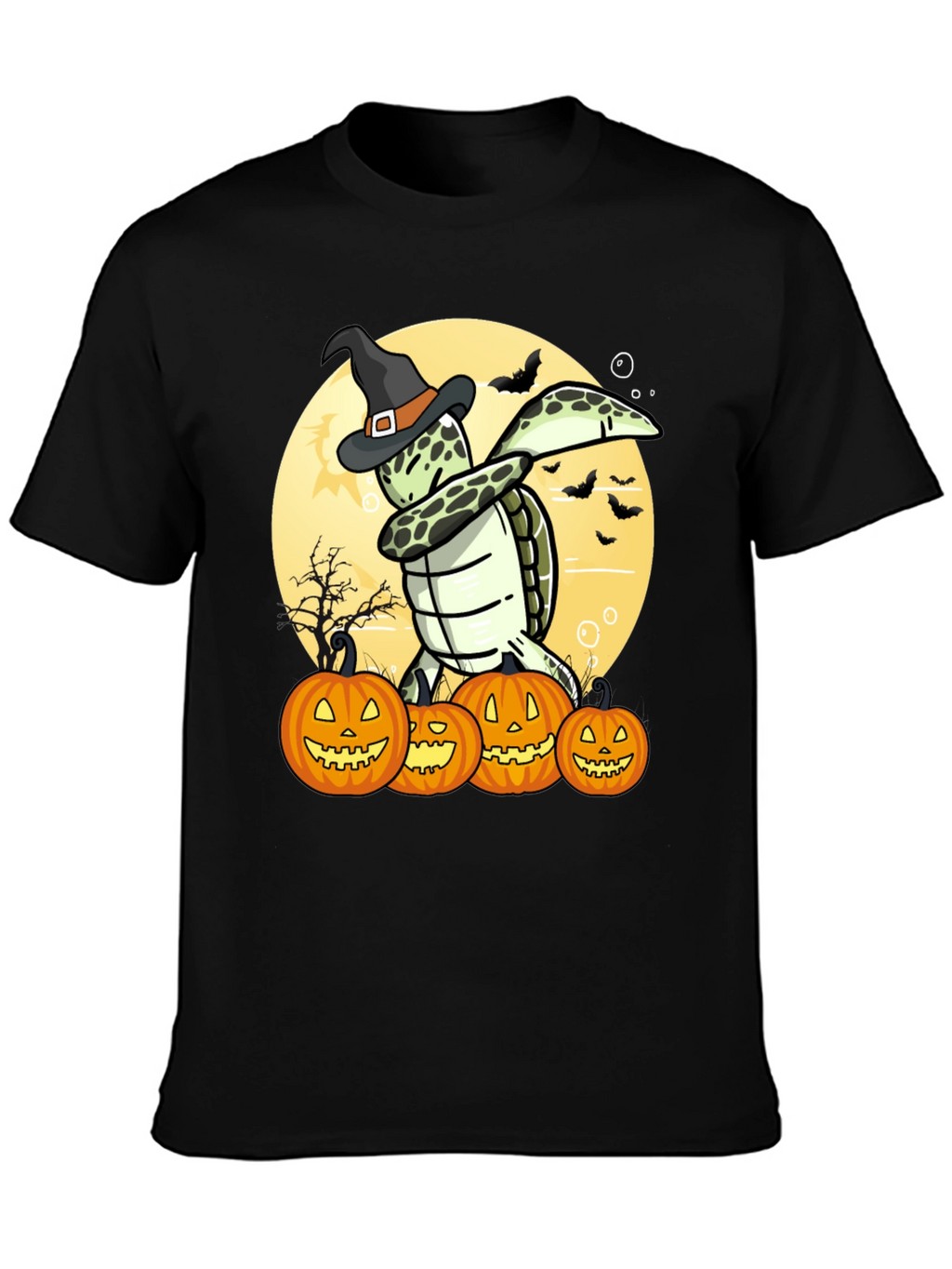 Camiseta Halloween Tortuga Bruja Calabazas