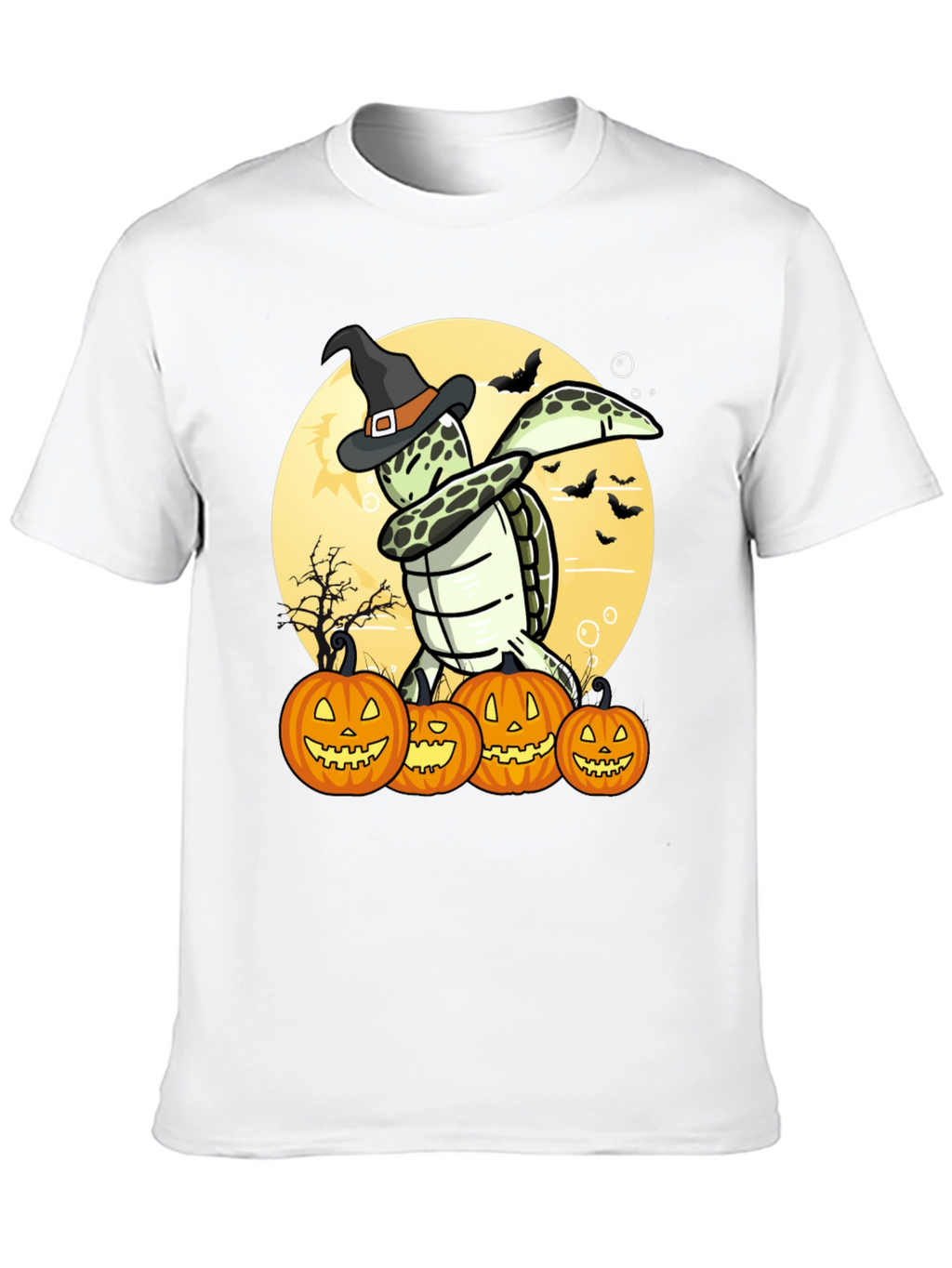 Camiseta Halloween Tortuga Bruja Calabazas