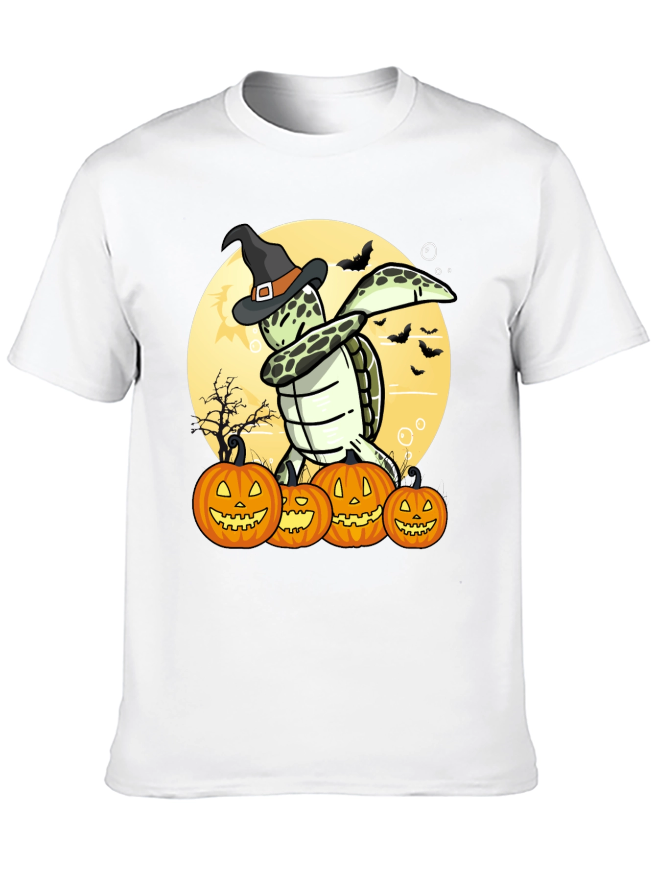 Camiseta Halloween Tortuga Bruja Calabazas