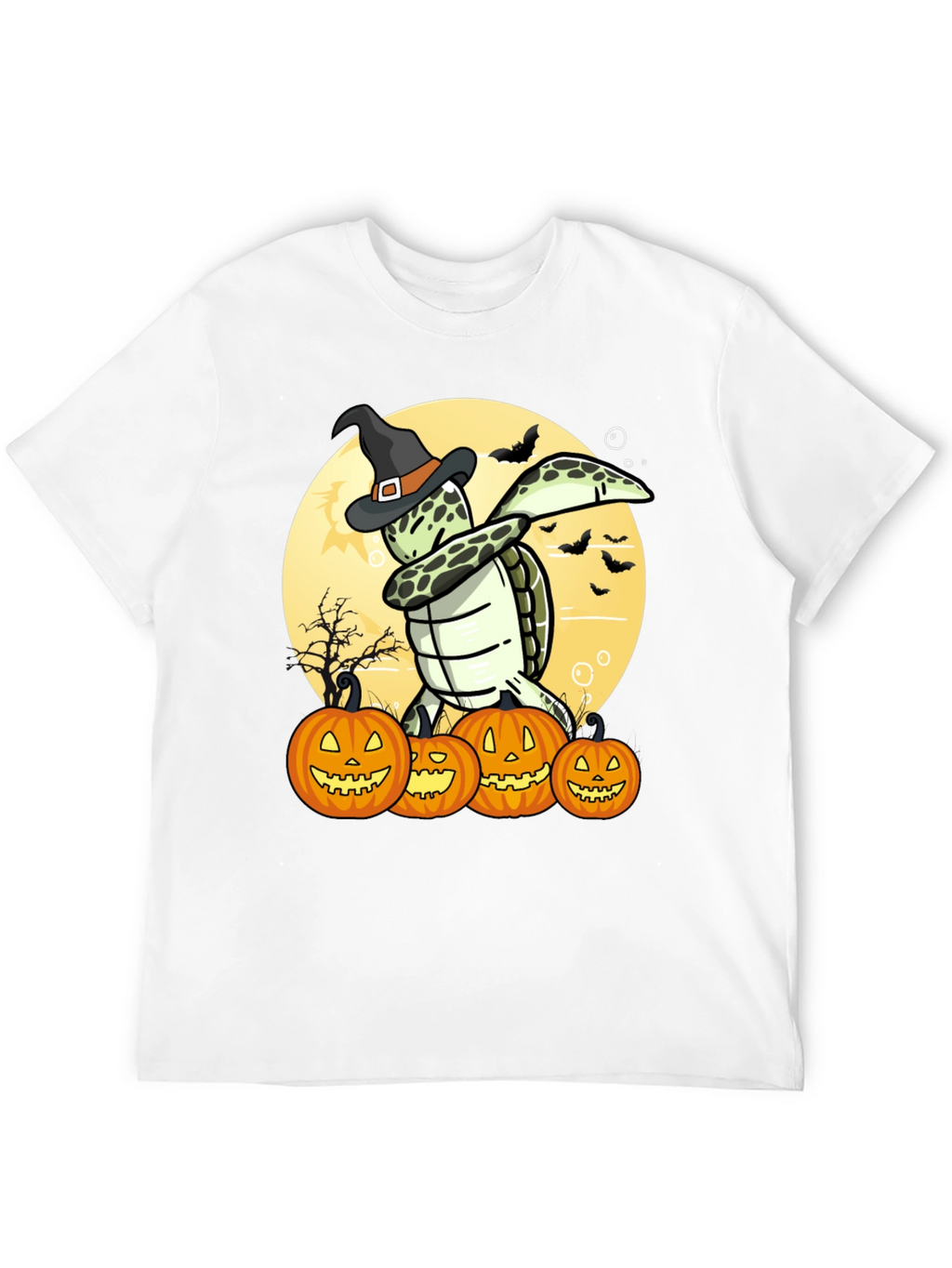 Camiseta Halloween Tortuga Bruja Calabazas