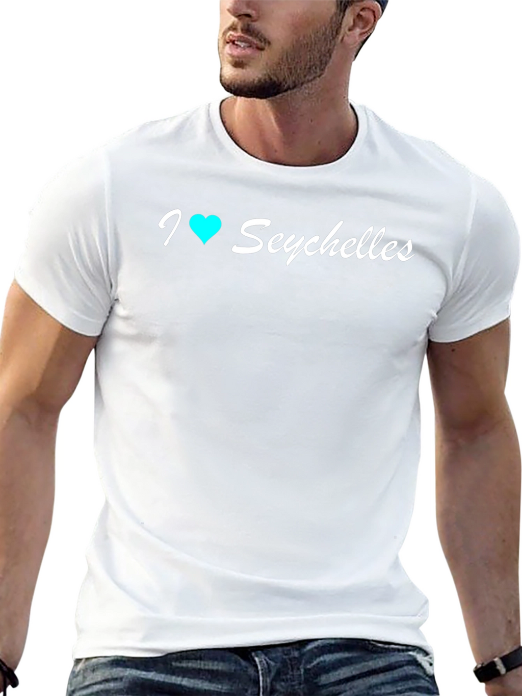 Camiseta Negra Amo Seychelles para Hombre