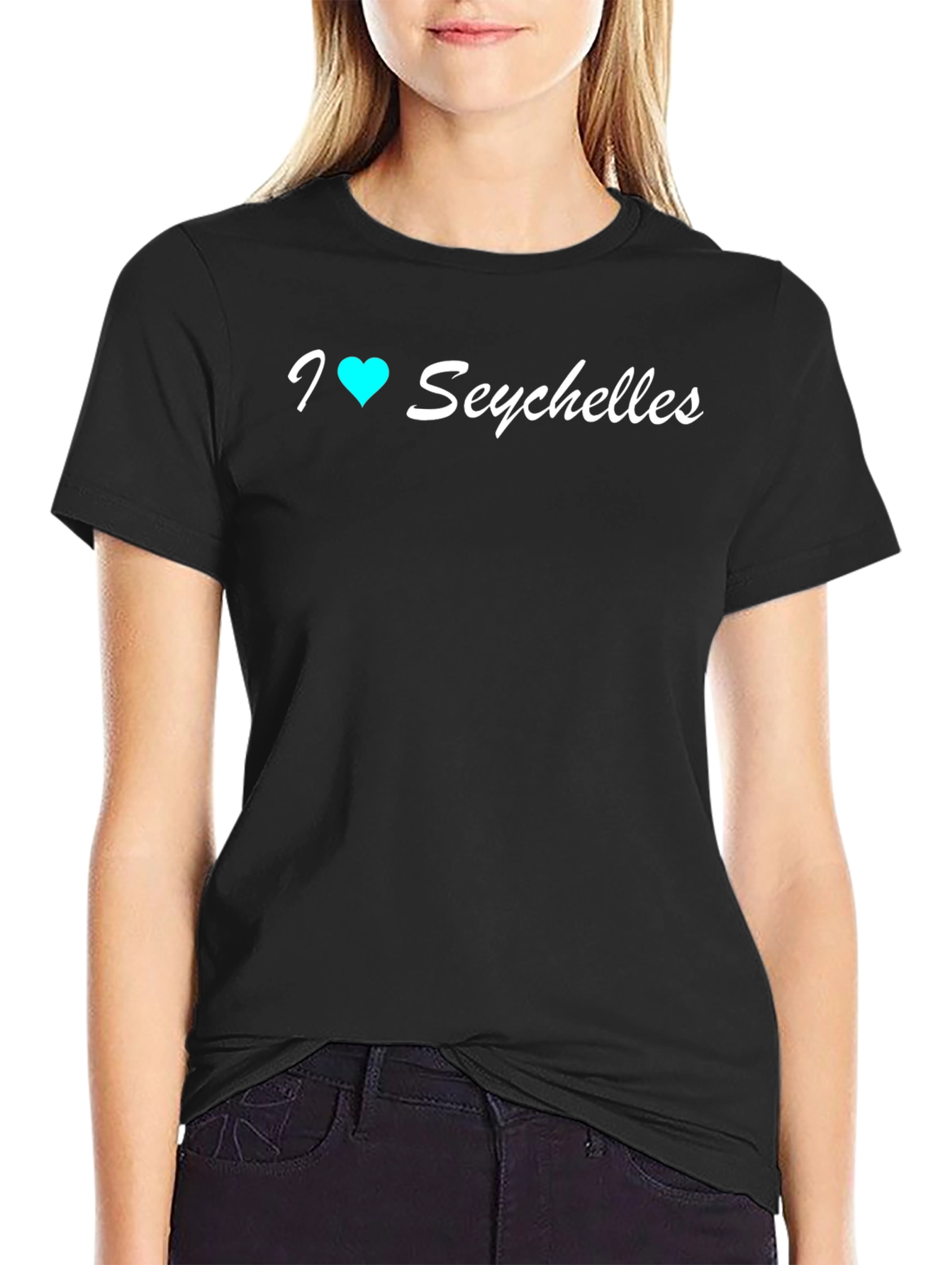 Camiseta Negra Amo Seychelles para Hombre
