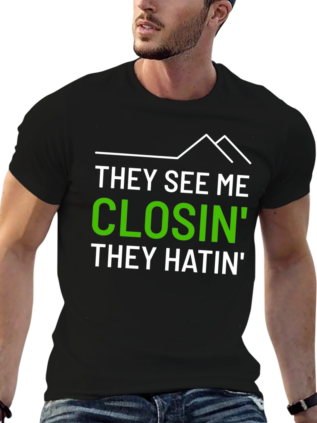 Camiseta Hombre Impresión They See Me Closin