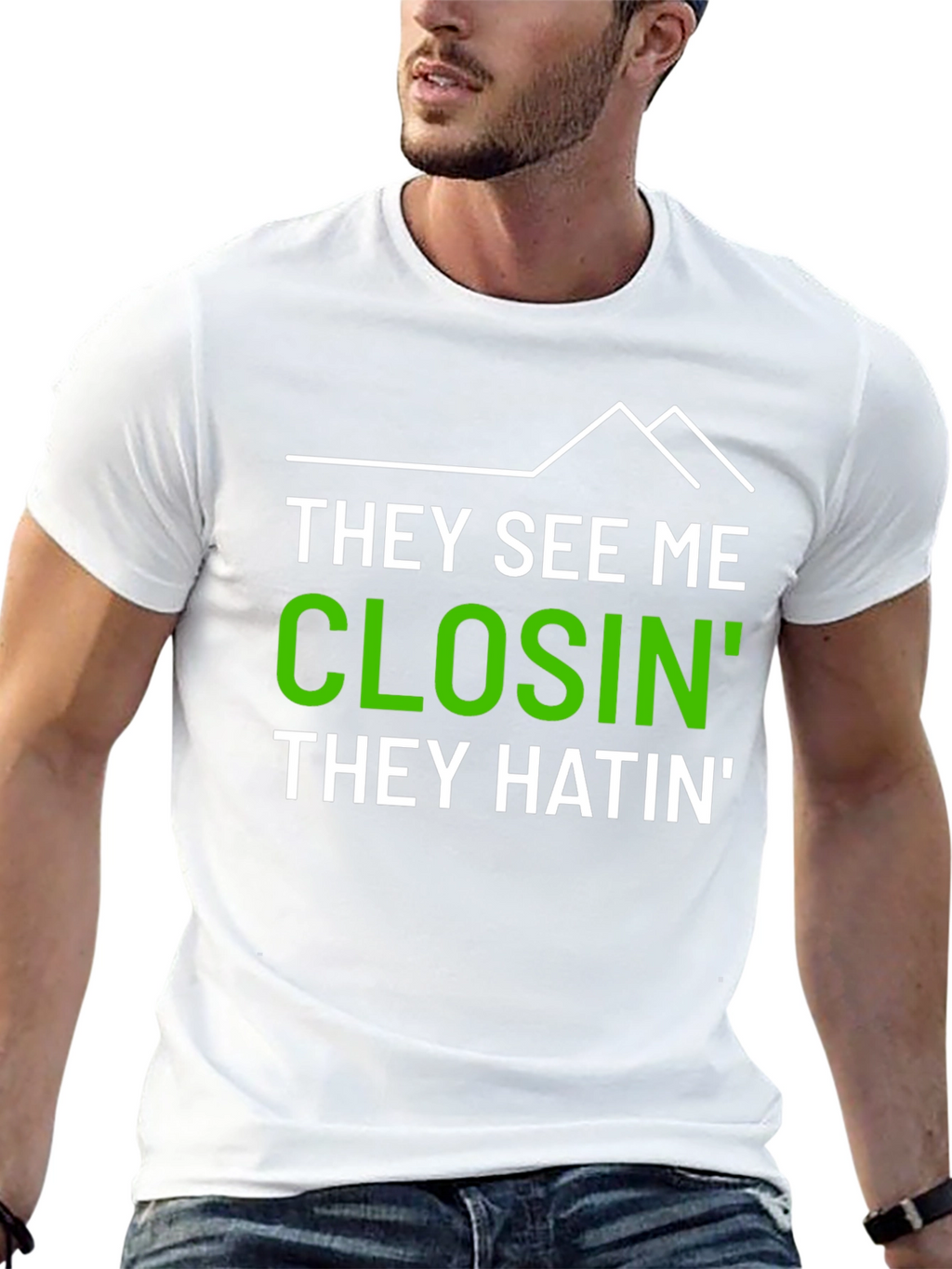 Camiseta Hombre Impresión They See Me Closin