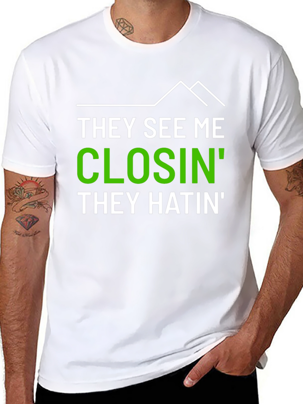 Camiseta Hombre Impresión They See Me Closin