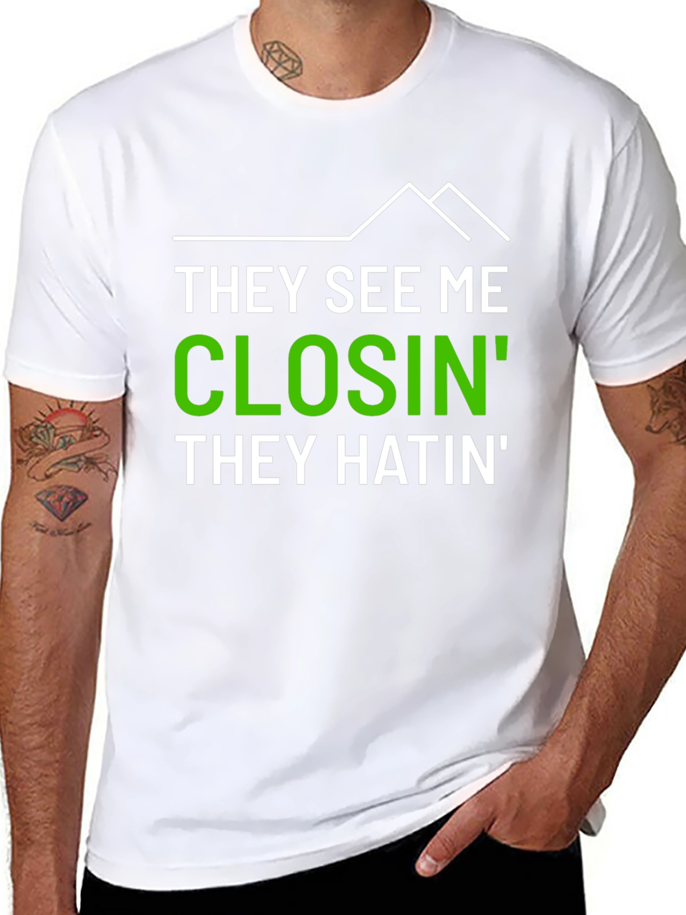 Camiseta Hombre Impresión They See Me Closin