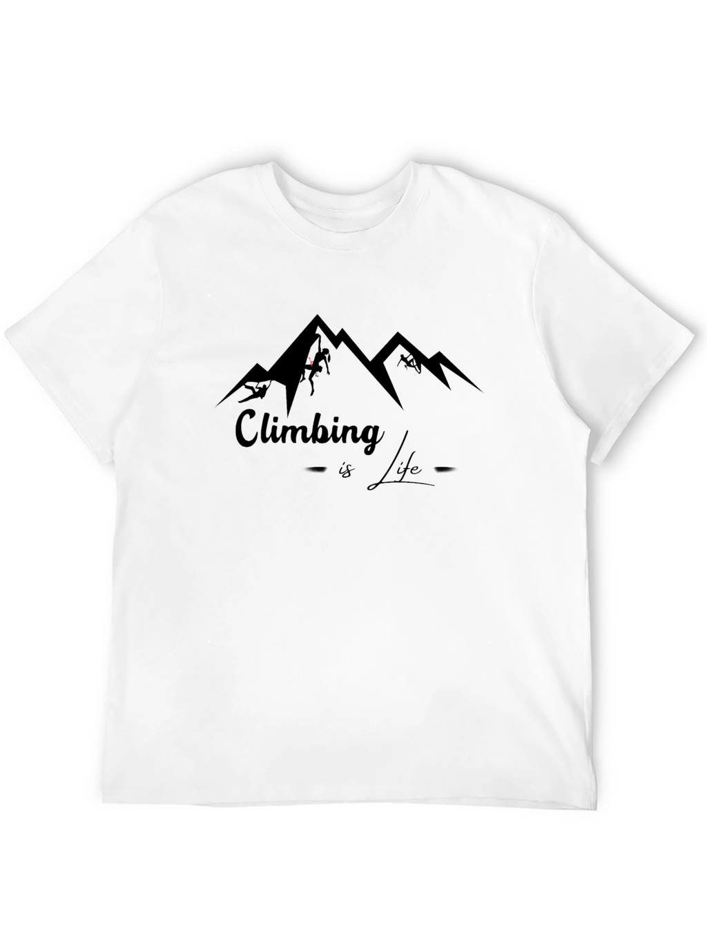 Camiseta Negra Climbing is Life para Escalada
