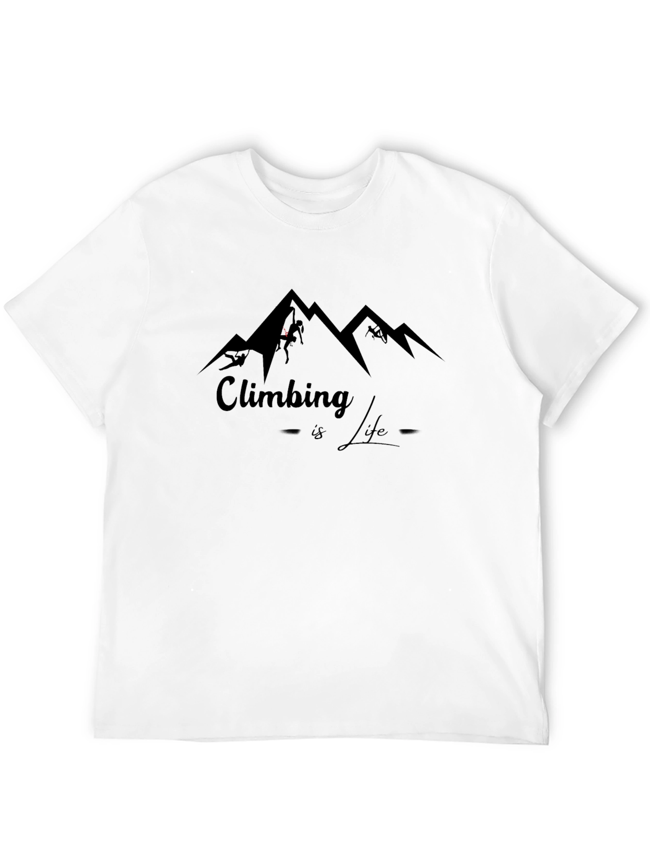 Camiseta Negra Climbing is Life para Escalada