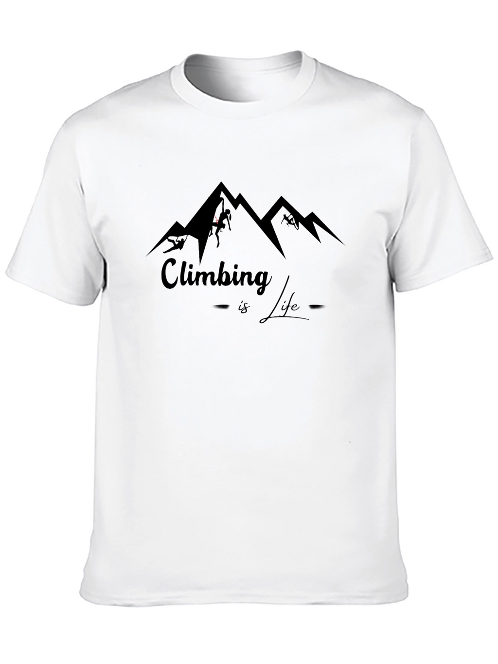 Camiseta Negra Climbing is Life para Escalada