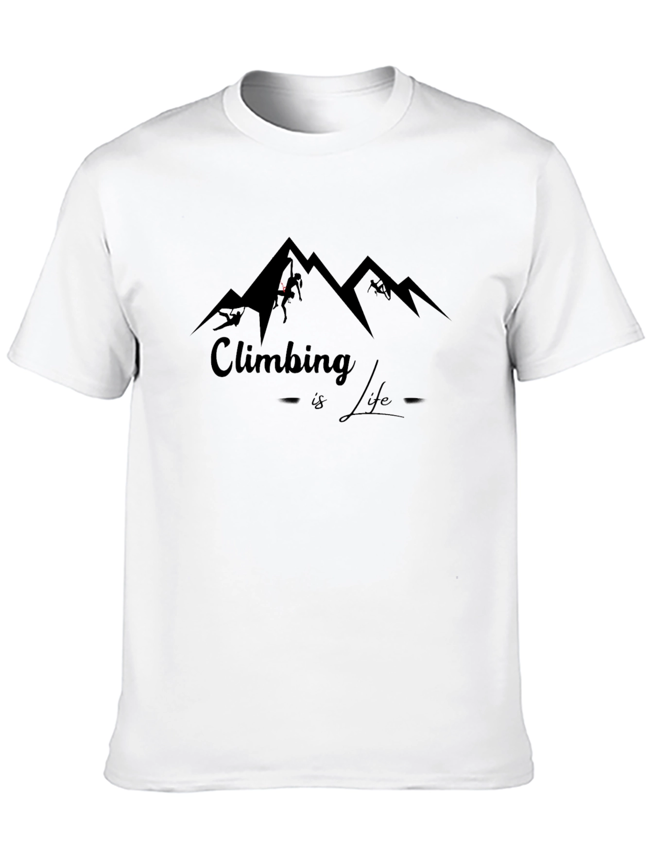 Camiseta Negra Climbing is Life para Escalada