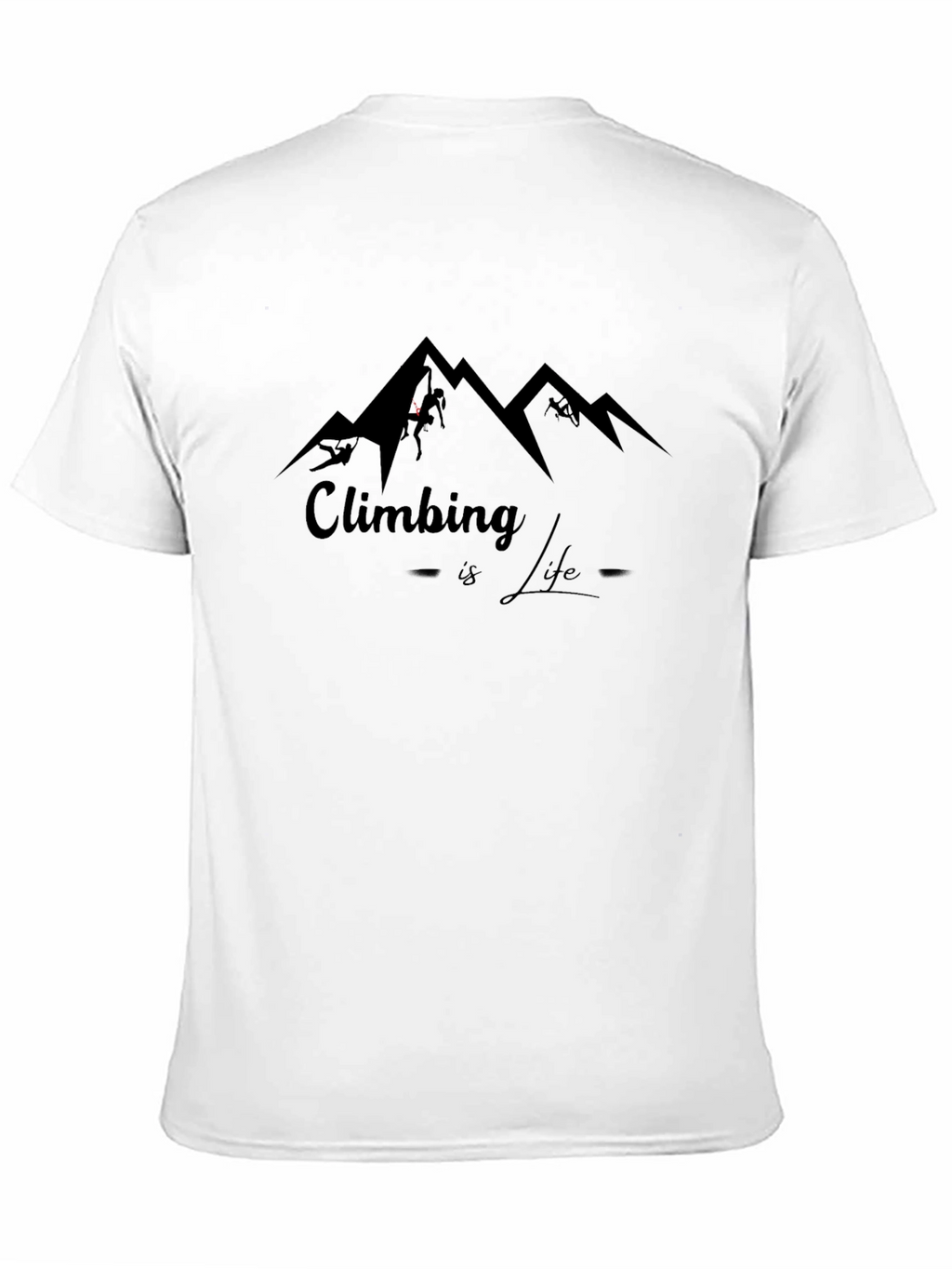 Camiseta Negra Climbing is Life para Escalada