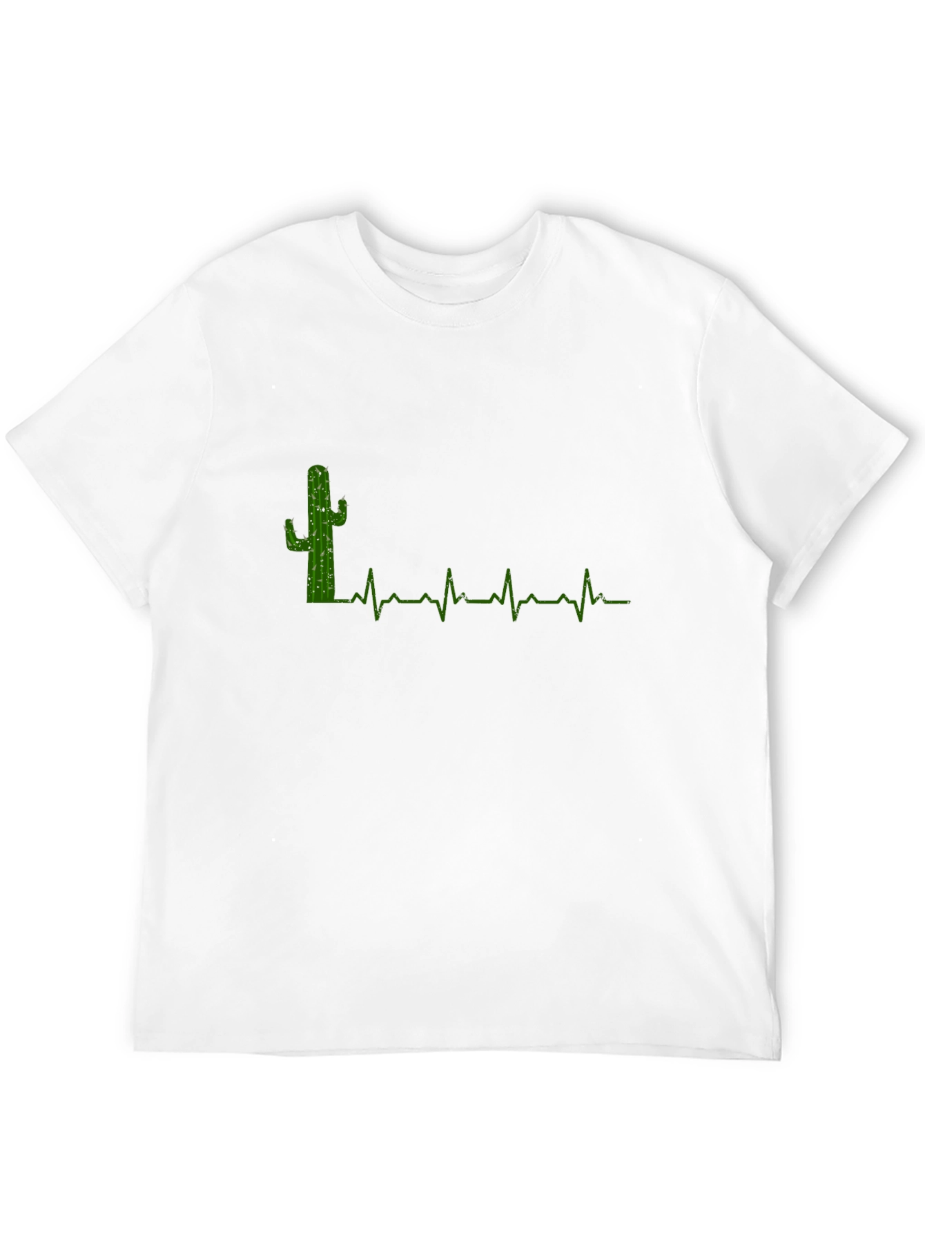 Camiseta Negra con Diseño de Cactus y Latido