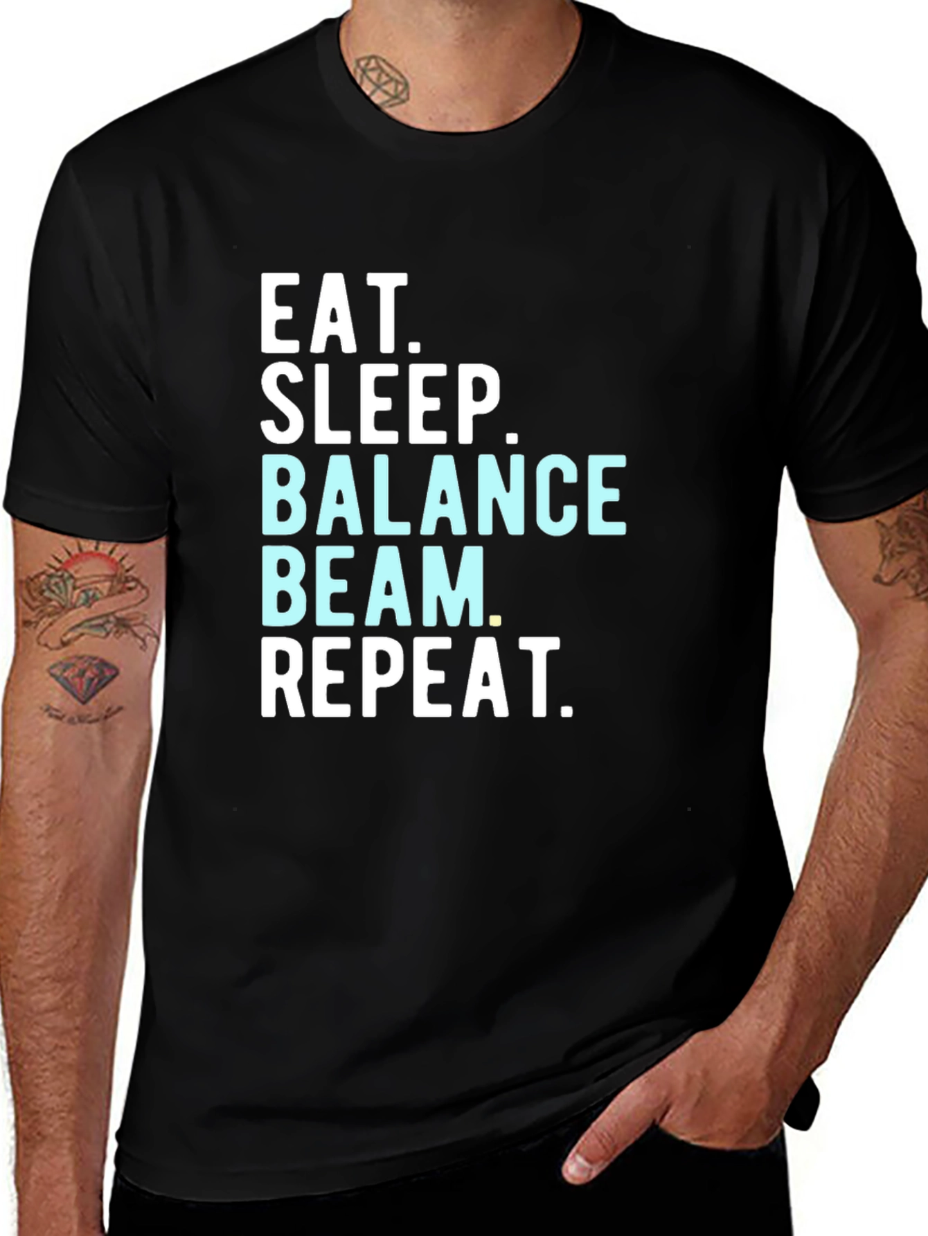 Camiseta Gimnasia Rítmica: Eat Sleep Balance Beam Repeat