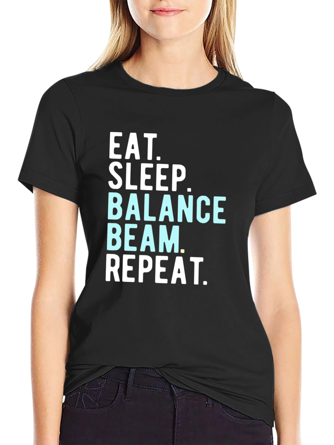 Camiseta Gimnasia Rítmica: Eat Sleep Balance Beam Repeat