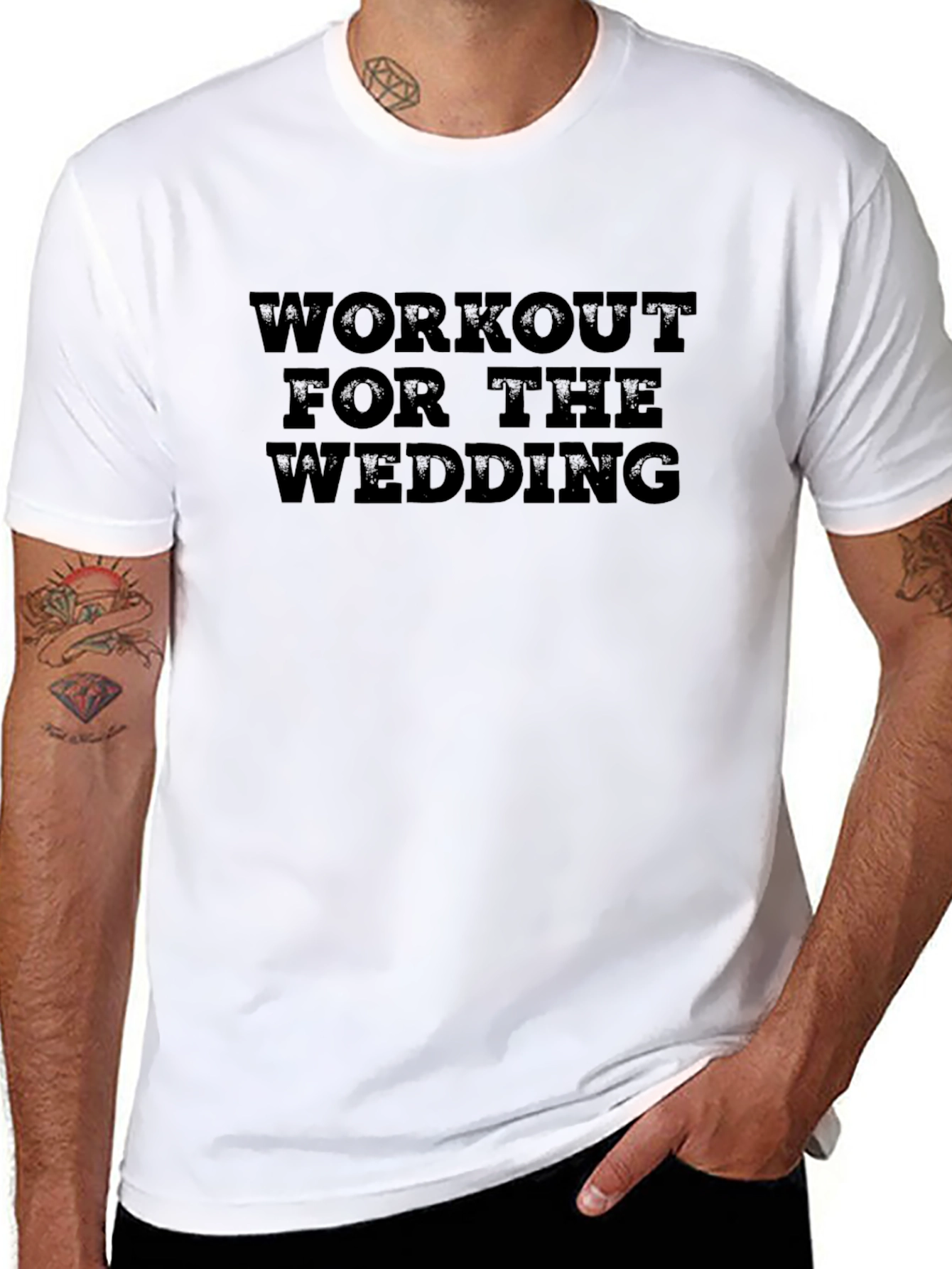 Camiseta Entrenamiento Boda Negra Hombre