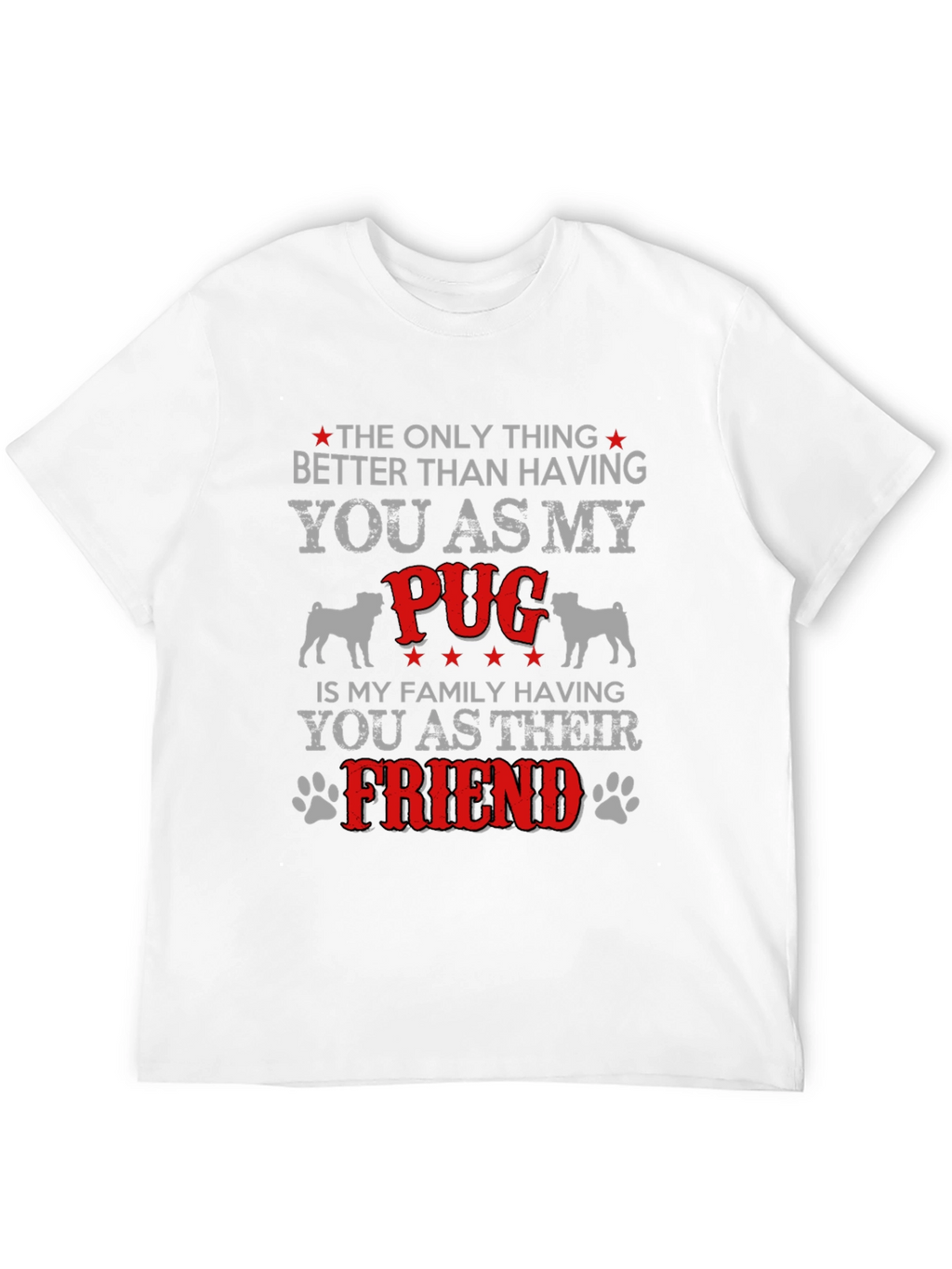 Camiseta Hombre Negra Diseño Pug Amigo
