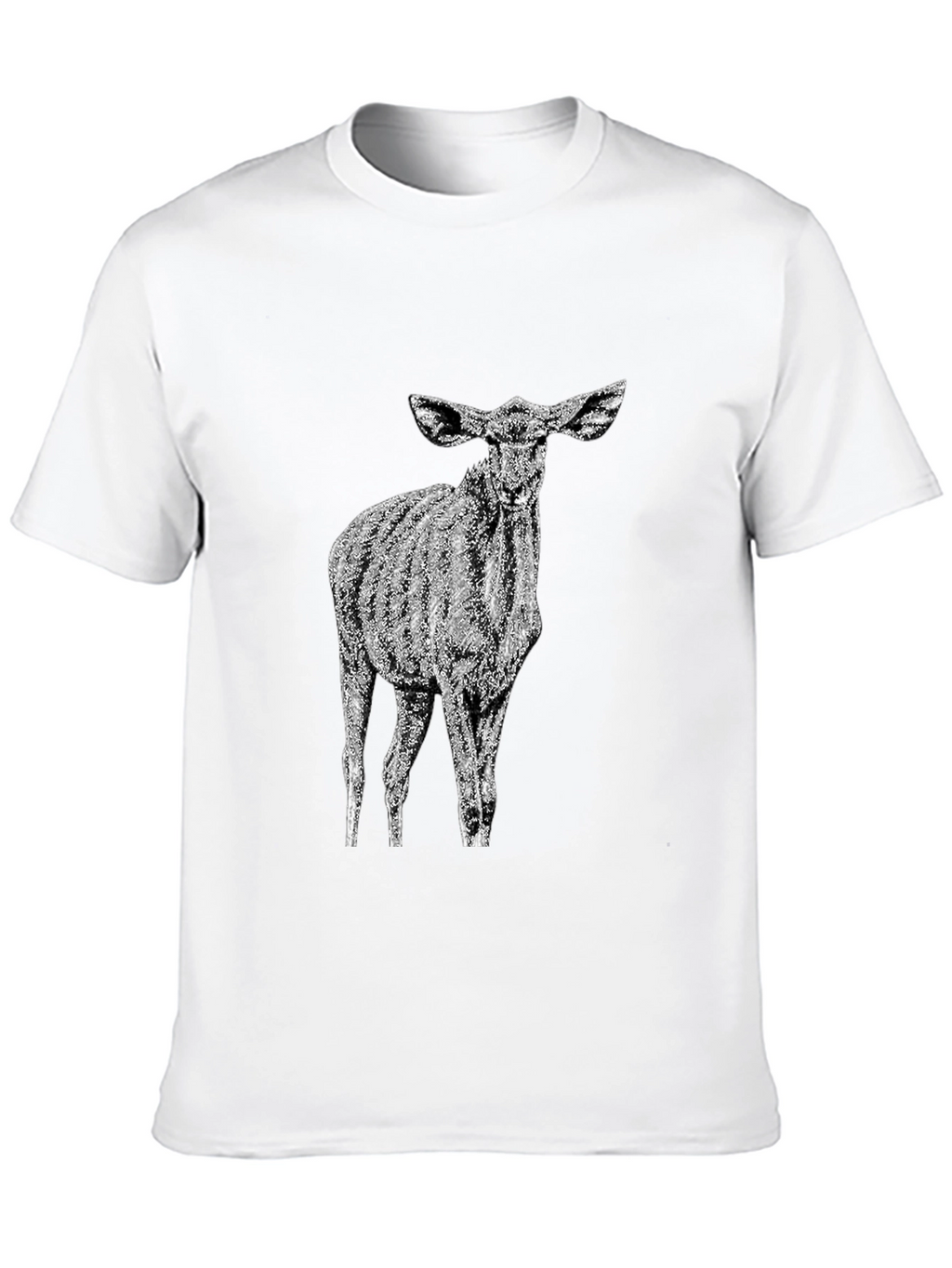 Camiseta Negra con Diseño de Ciervo Abstracto