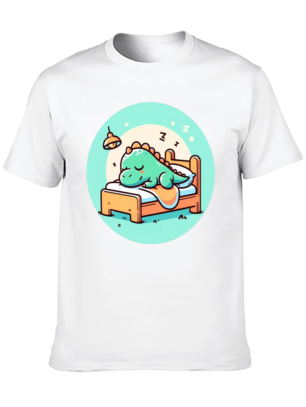 Camiseta Negra con Diseño de Dinosaurio Durmiente