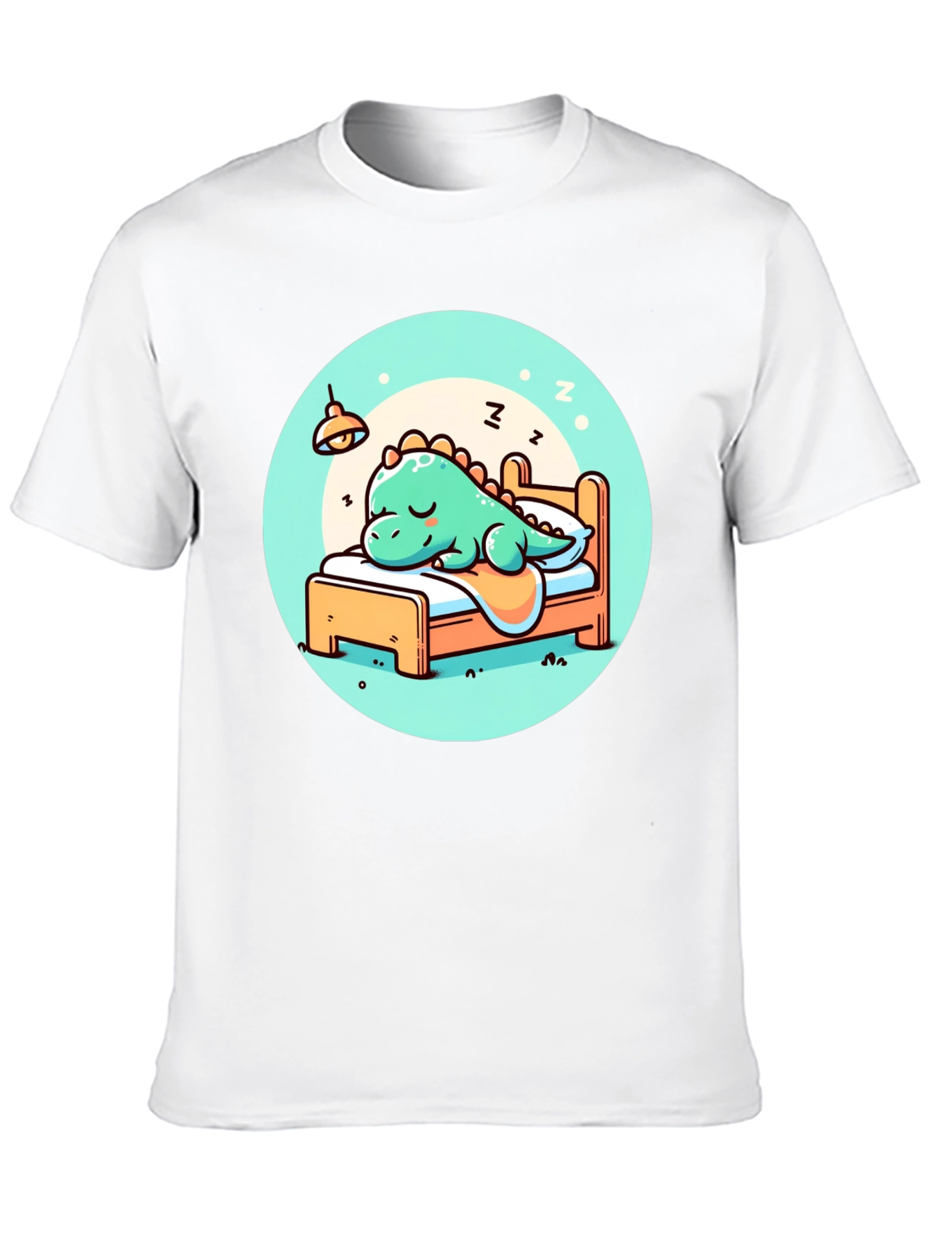 Camiseta Negra con Diseño de Dinosaurio Durmiente