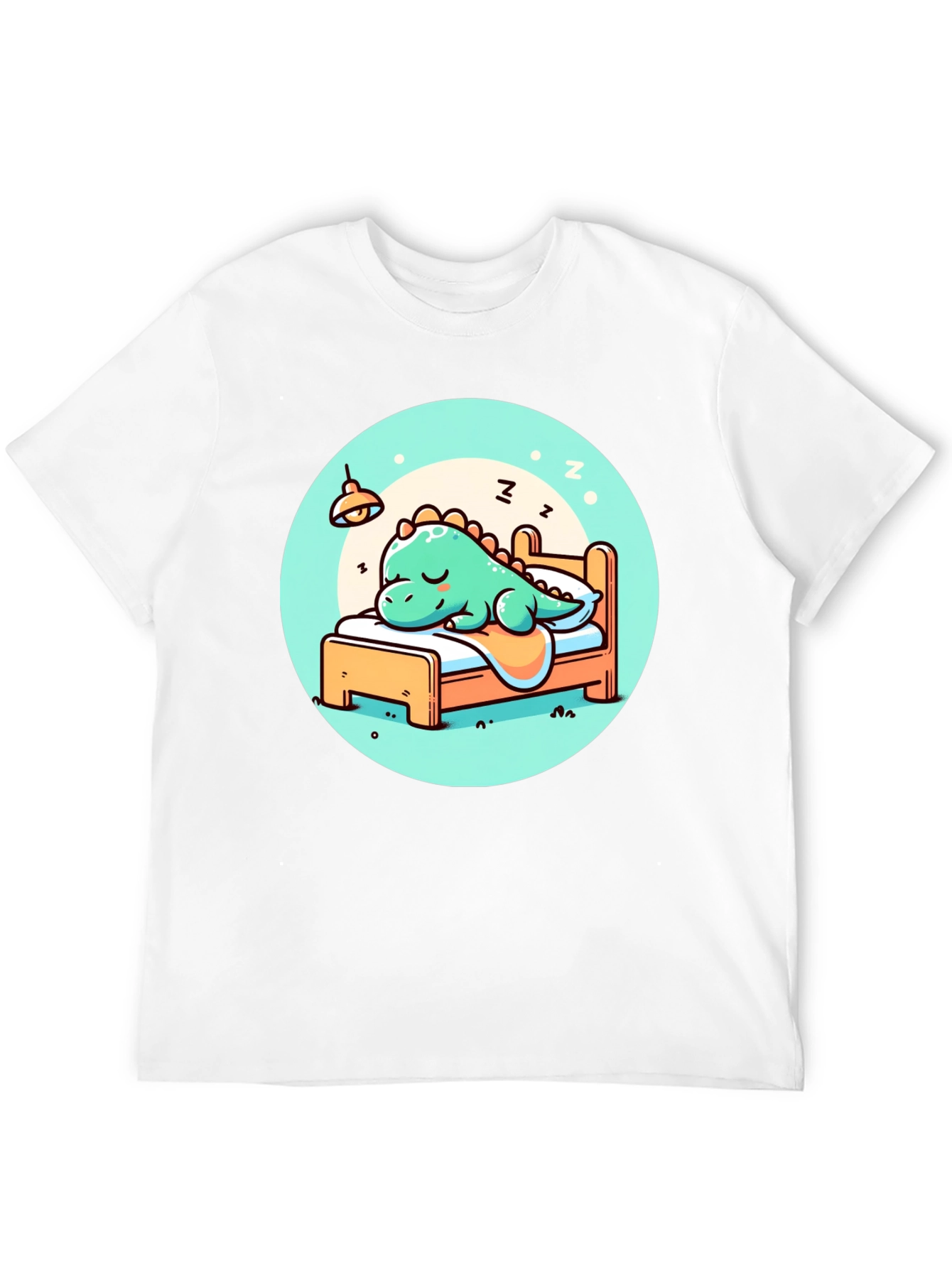 Camiseta Negra con Diseño de Dinosaurio Durmiente