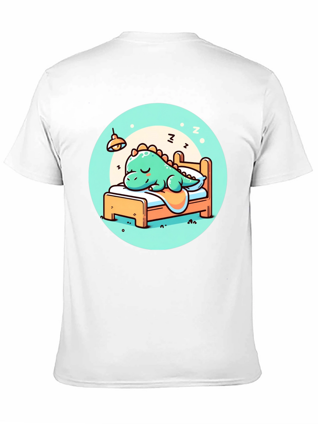 Camiseta Negra con Diseño de Dinosaurio Durmiente